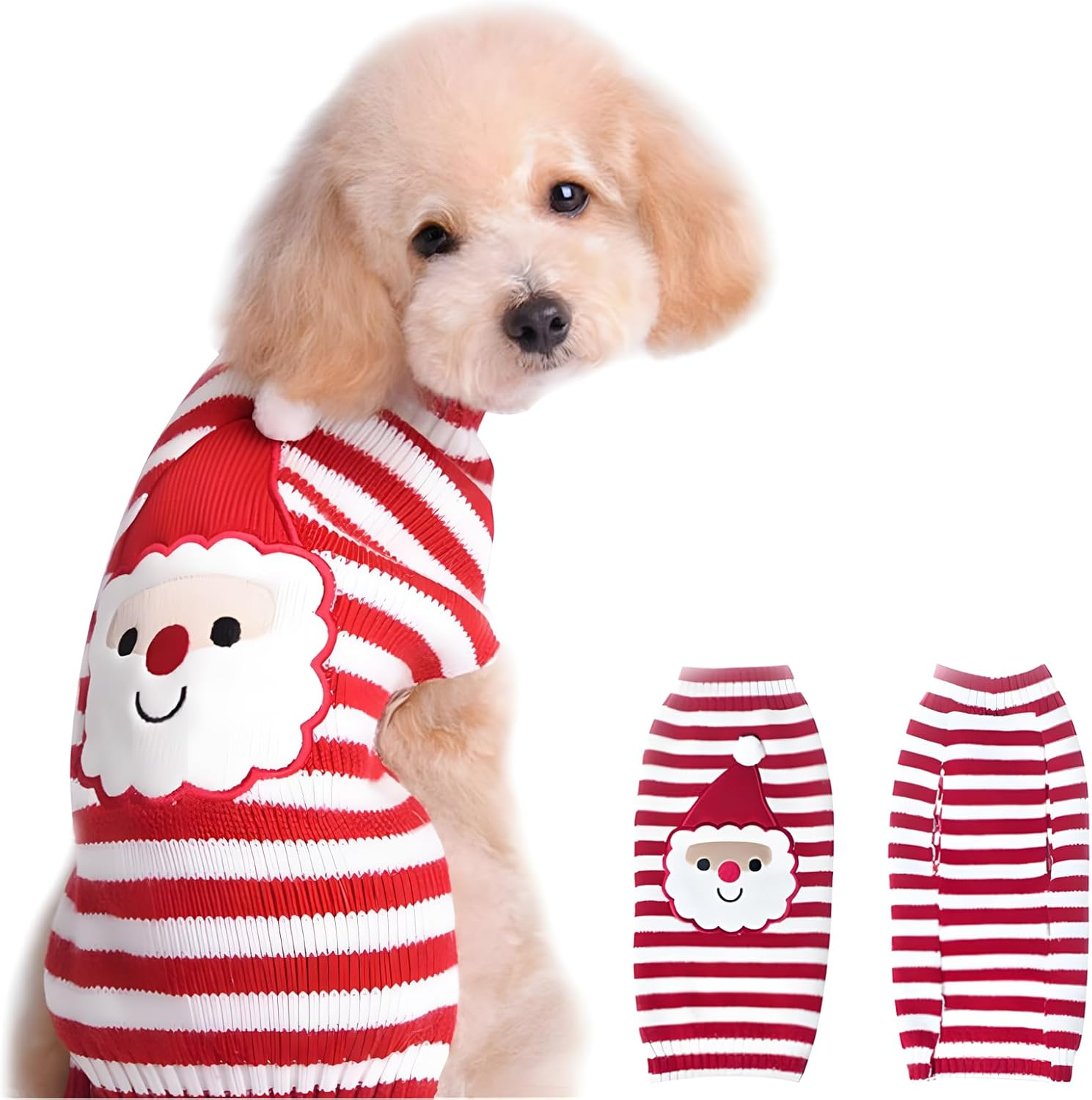 NACOCO Santa Claus Pet Sweater Dog Sweaters Cold Weather Outfit for Small to Medium Sized Dogs and Cats for Christmas Day (Medium) image number 1