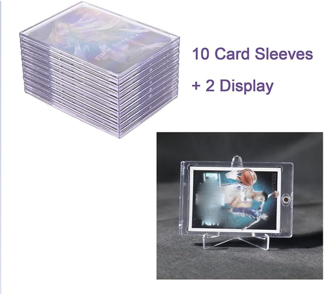 Cards Sleeves Top Loaders 10 Hard Plastic Card Protector Clear Card Brick + 2 Display Stand image number 5