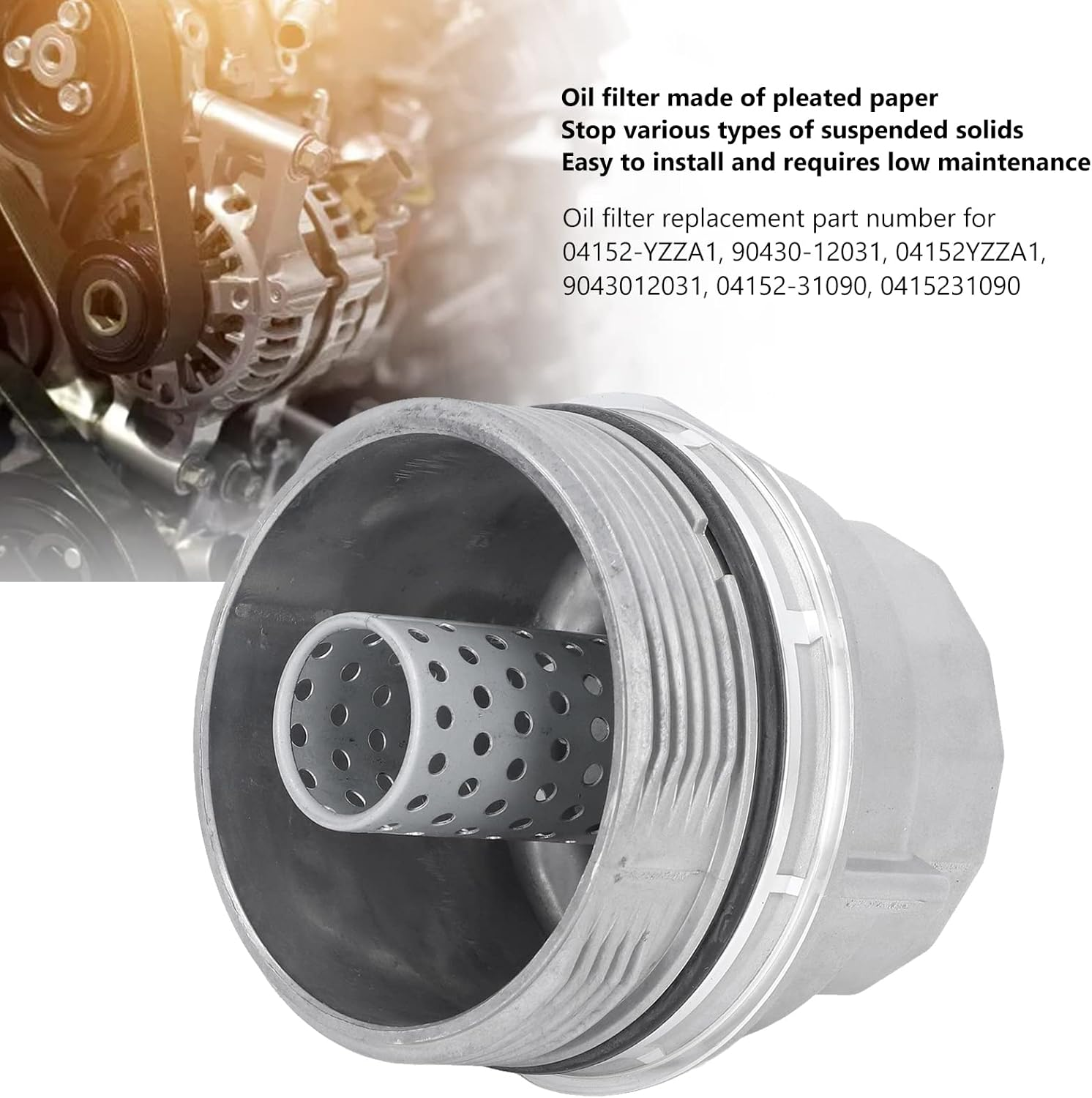 Viagasafamido Oil Filter Housing Cover Oil Filter Housing Coverage Module Assembly Lid 15620-31060 1562031060 15643-31050 Replacement for 4Runner