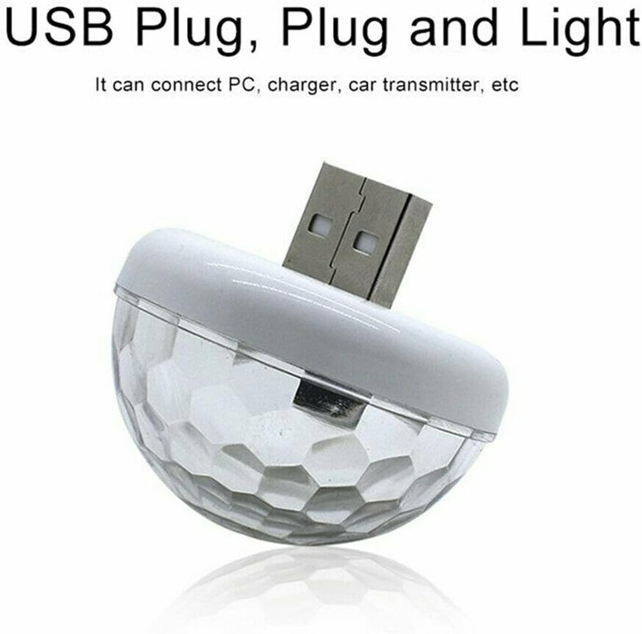 Mini USB Disco Ball Party Light Portable DJ Stage LED Light Strobe Lamp Club Car USB Ambient Light, Suitable for Christmas/Halloween/Home Interior