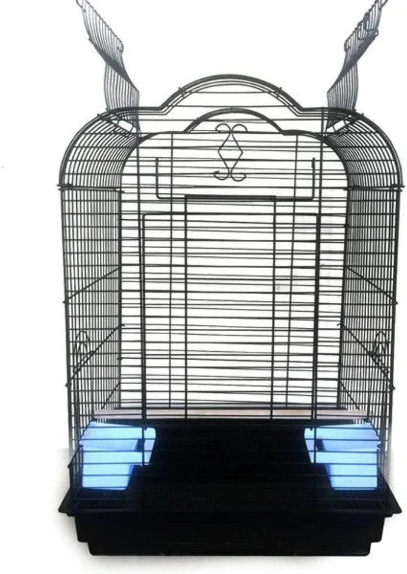 Pet Bird Cage with Stand Parrot Aviary Canary Budgie Finch Perch Black Portable Metal image number 3