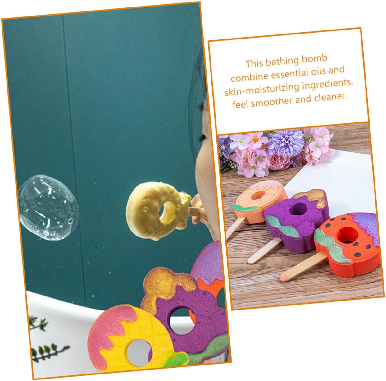 Ipetboom 4Pcs Ball Bathing Bomb Rich Foaming Aroma Bath Salt Bomb for Boys and Girls image number 4