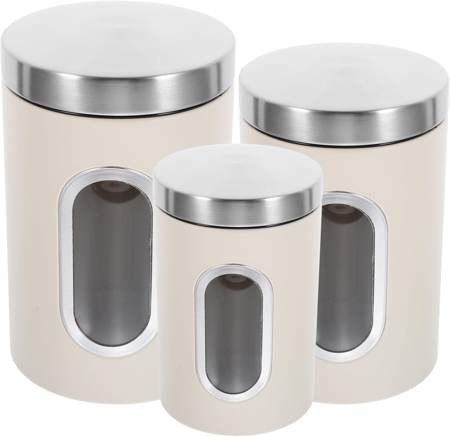 HOLIDYOYO Food Storage Canister Set 3 Pcs Airtight Tea Canisters for Loose Tea Coffee Portable Metal Home Kitchen Storage Tea Canister image number 4