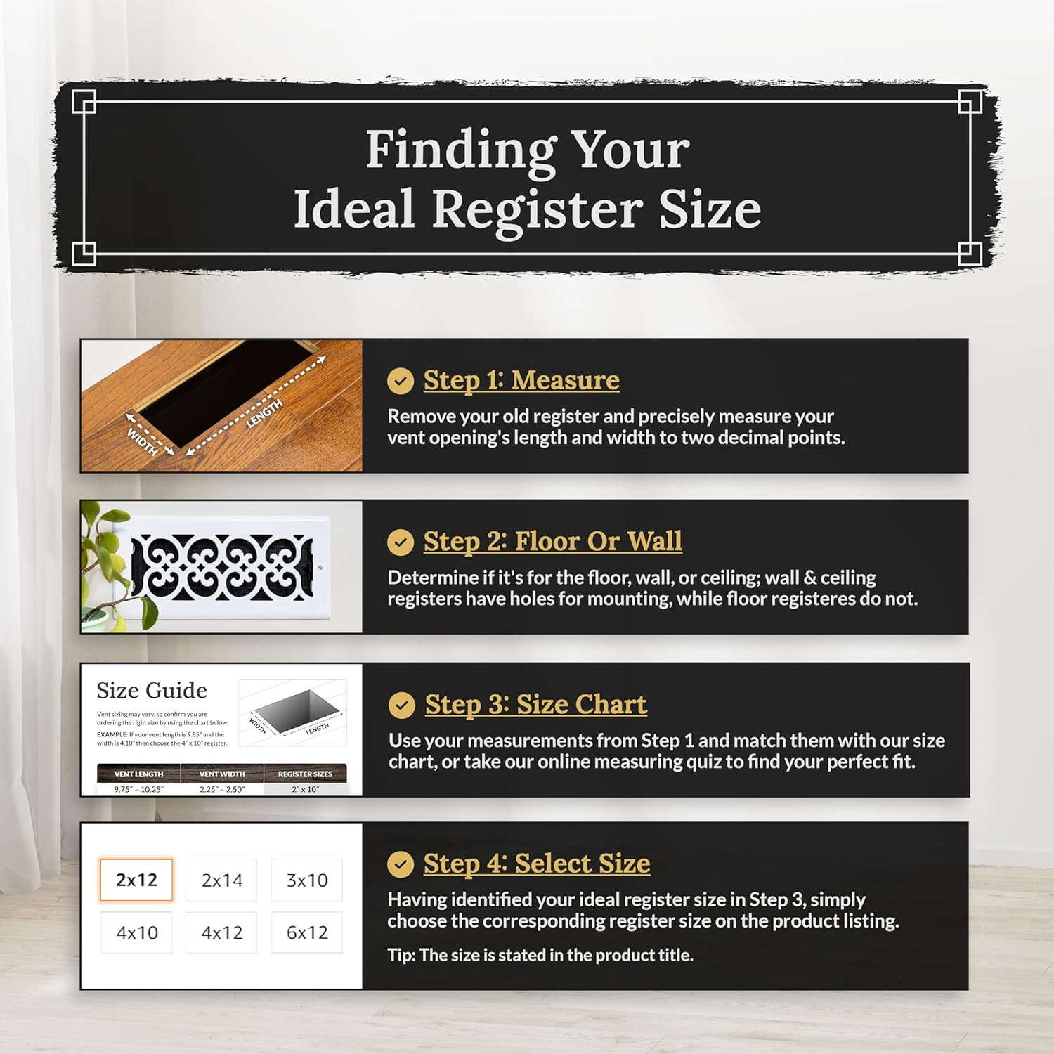 Decor Grates AJH614-NKL Oriental Floor Register, 6-Inch by 14-Inch, Nickel image number 4