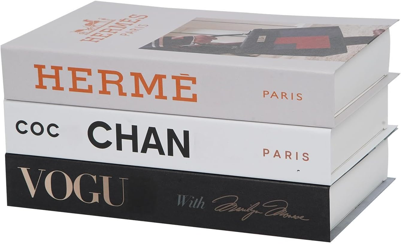 3 Pcs Fashion Decorative Books for Home Decor,Modern Faux Books for Farmhouse Decor,For Boho Decoration Coffee Table/Shelf Accessories/Office/Living Room/Bedroomfor/Desk,Hardcover Book Stack
