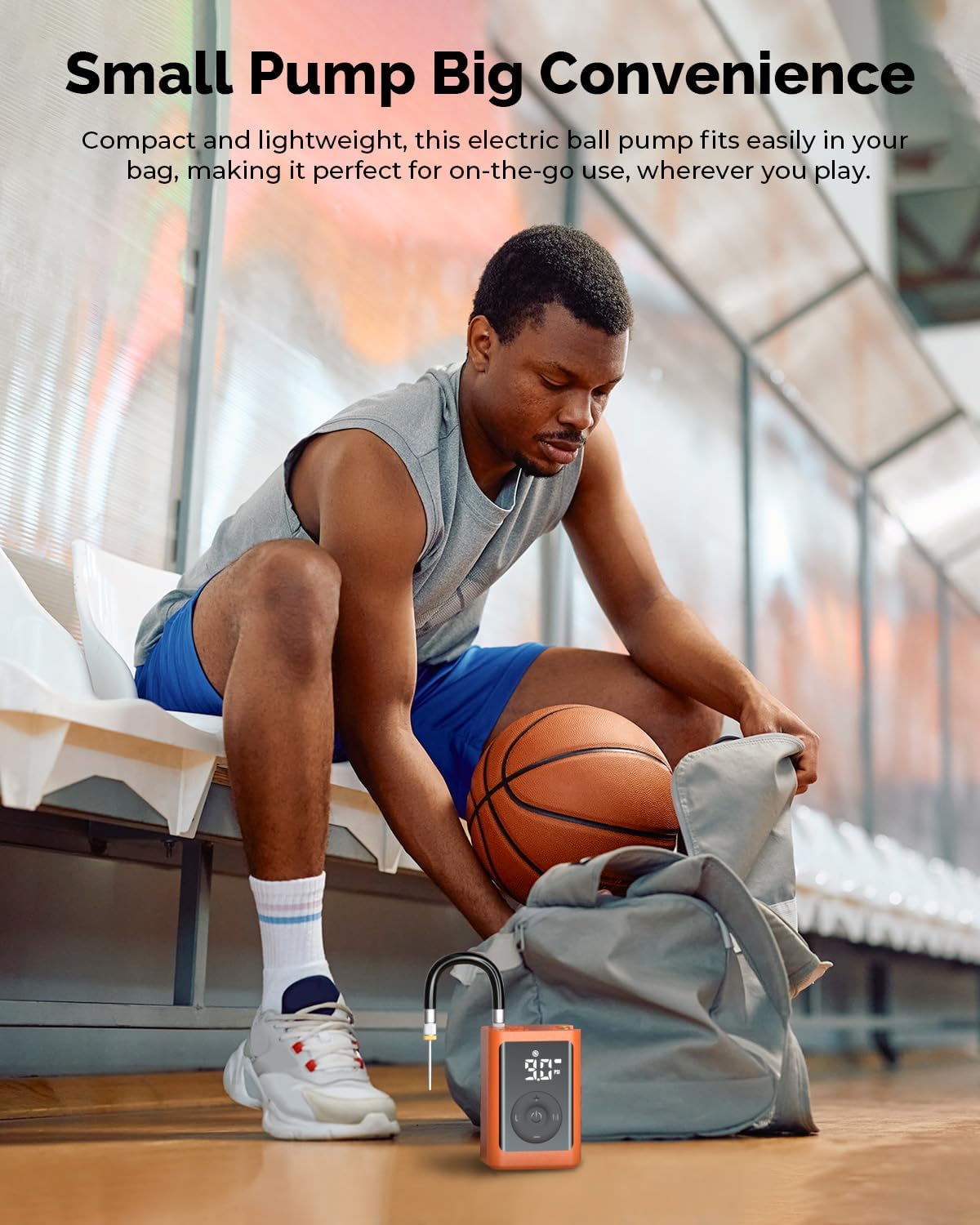 ETENWOLF P300 plus Ball Pump, Electric Basketball Pump Inflation and Deflation, with 3200 Mah Rechargeable Battery, Air Pump for All Sports Balls image number 4