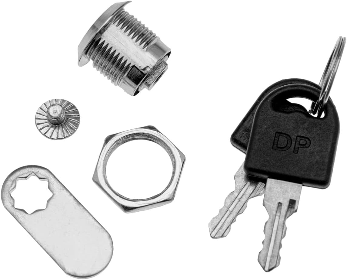 Emsea 2Pcs Cabinet Cam Lock with Keys Cylinder Cam Locks Secure Mailbox File Drawer Dresser Compartment Lock Tool Box Replacement Hardware Zinc Alloy image number 5