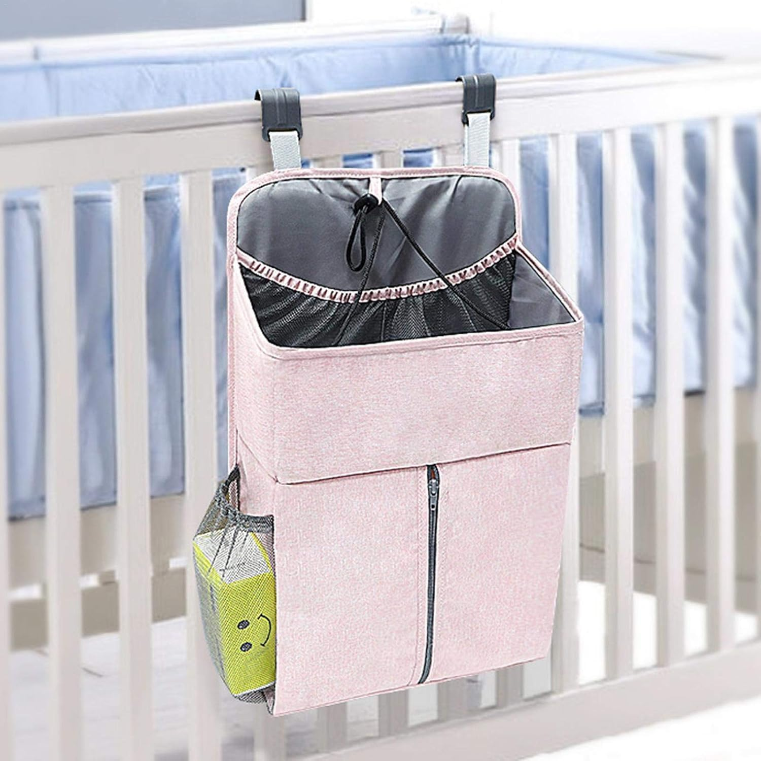 Hanging Diaper Organizer Nursery Crib Hanging Nappy Organizer, Hangable Diaper Caddy Storage Bag Waterproof Diapers Stacker Closet for Baby Caddy Crib Baby Stroller Pushchair Baby Essential image number 3