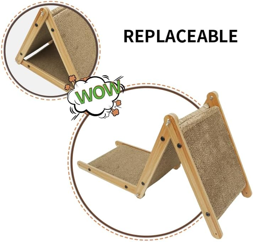 Cat Scratcher Multi-Functional Triangle Cat Scratching Pad with Replaceable Parts Large Triangular Design Indoor Cat Scratching and Play image number 5