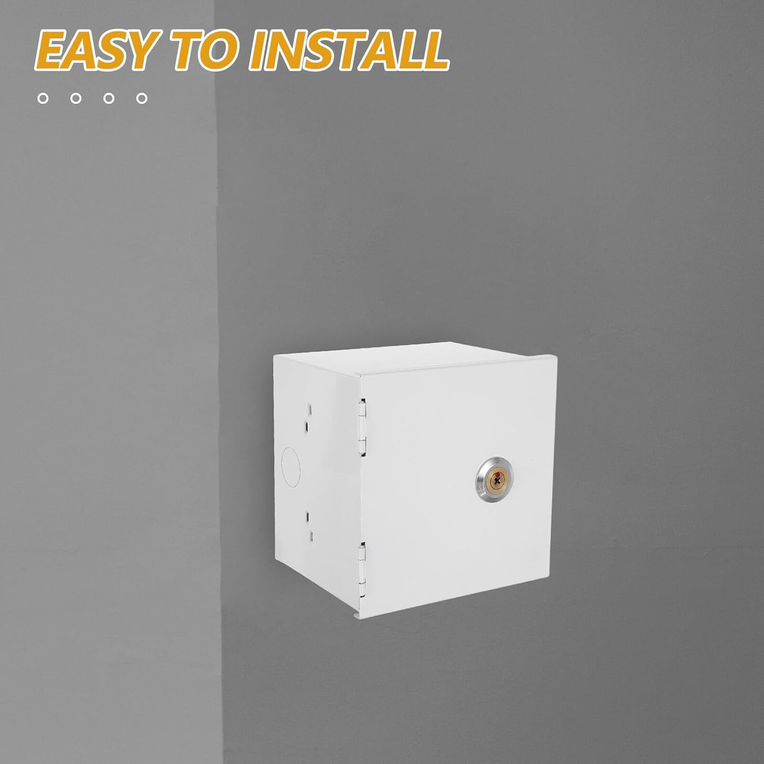 KOMBIUDA Type Weatherproof Electrical Power Outlet Box with Anti-Theft Lock and Key Outdoor Socket Cover Compatible with Standard Wall Switches for Secure Garden and Public Space Use image number 2