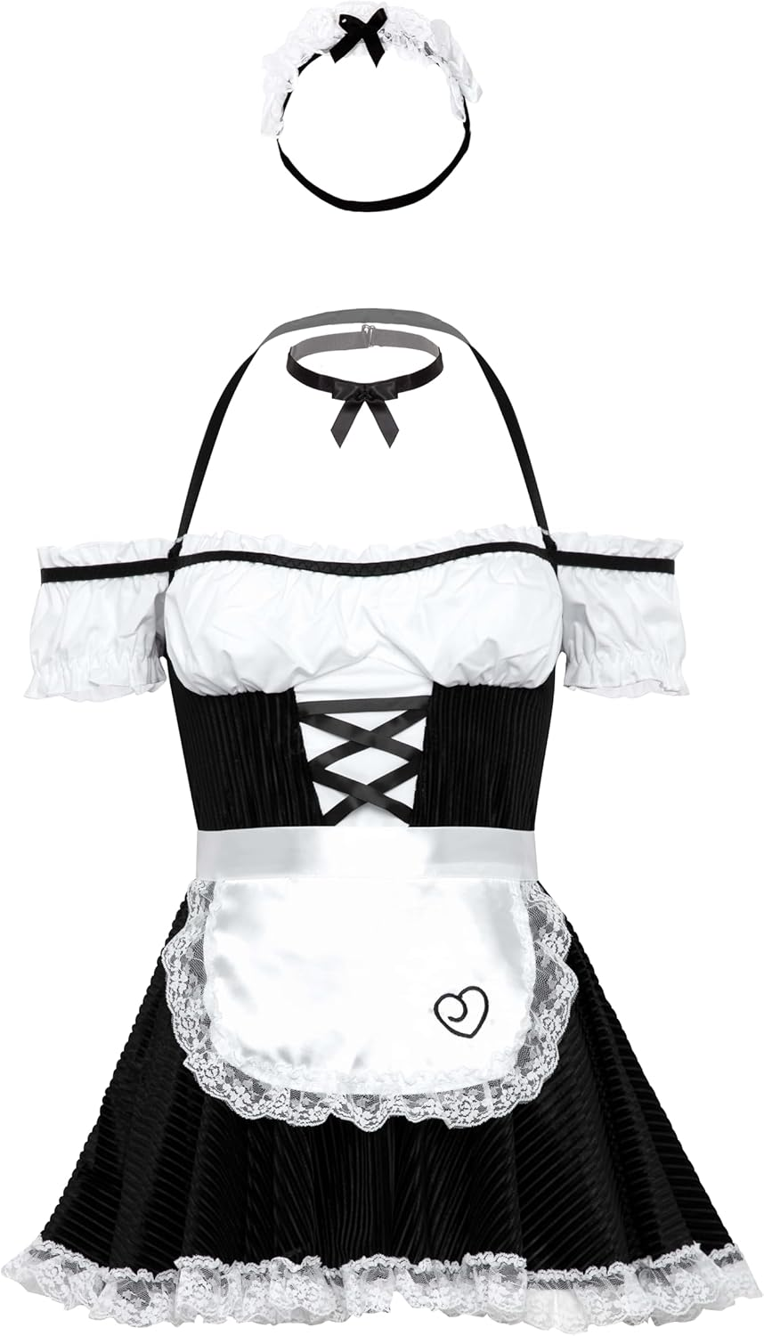 Lovehoney French Fancy Maid Costume | Adult French Maid Outfits for Women | Lingerie Dress Halloween Costume | Womens Adult Fancy Dress Costumes | Sizes 8-22 image number 3