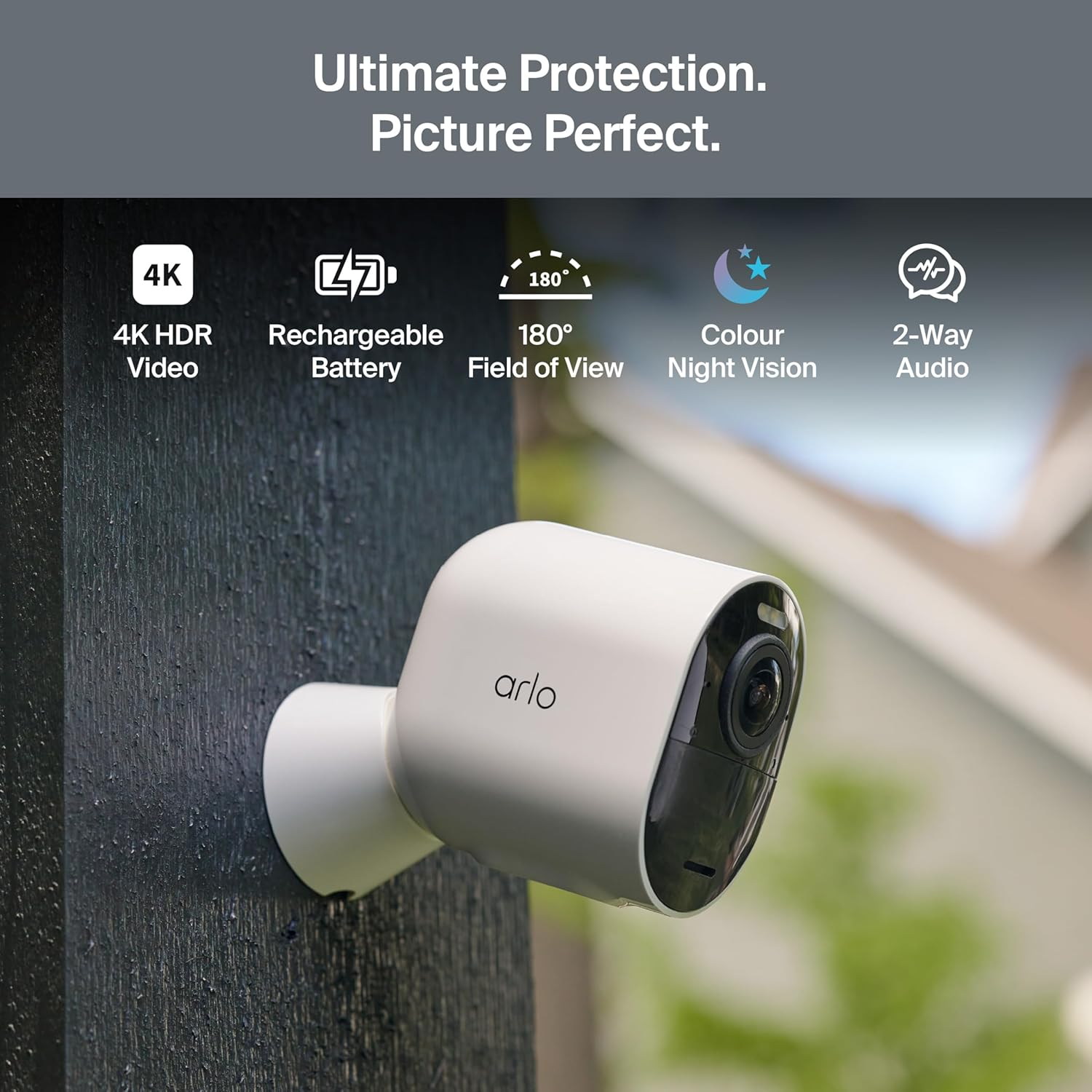 Arlo Ultra (3Rd Gen - 2025 Release) 4K Add-On Security Camera (Requires Smarthub), Battery Power, Home Security System, AI Generated Event Summary, 1-Month Trial of Secure Plan, 1 Cam