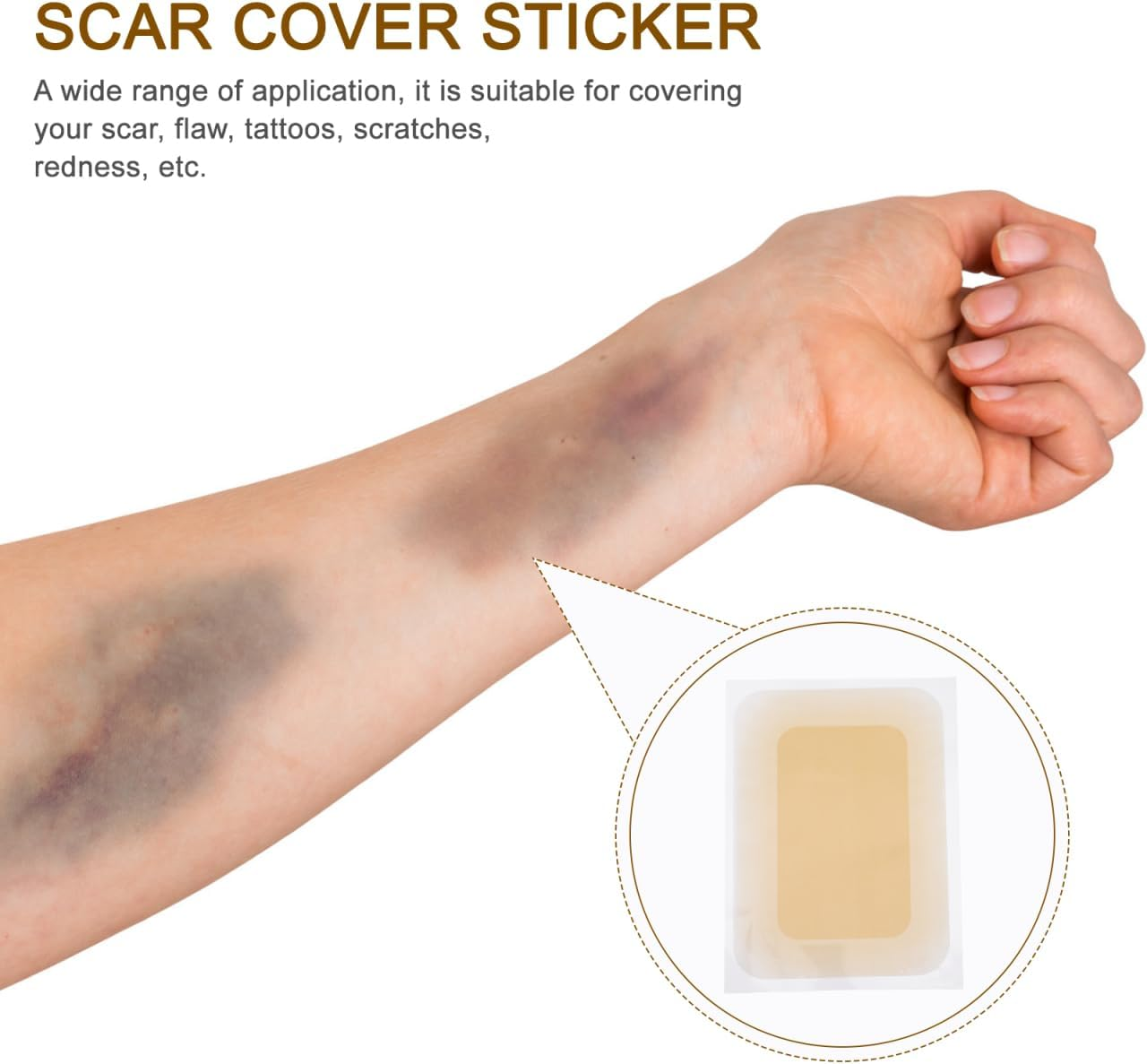 FOMIYES Waterproof Scar Concealer Tape, Invisible Skin Tone Cover up Patch for Tattoo, Scars, Birthmarks, Makeup Use - Complexion image number 6