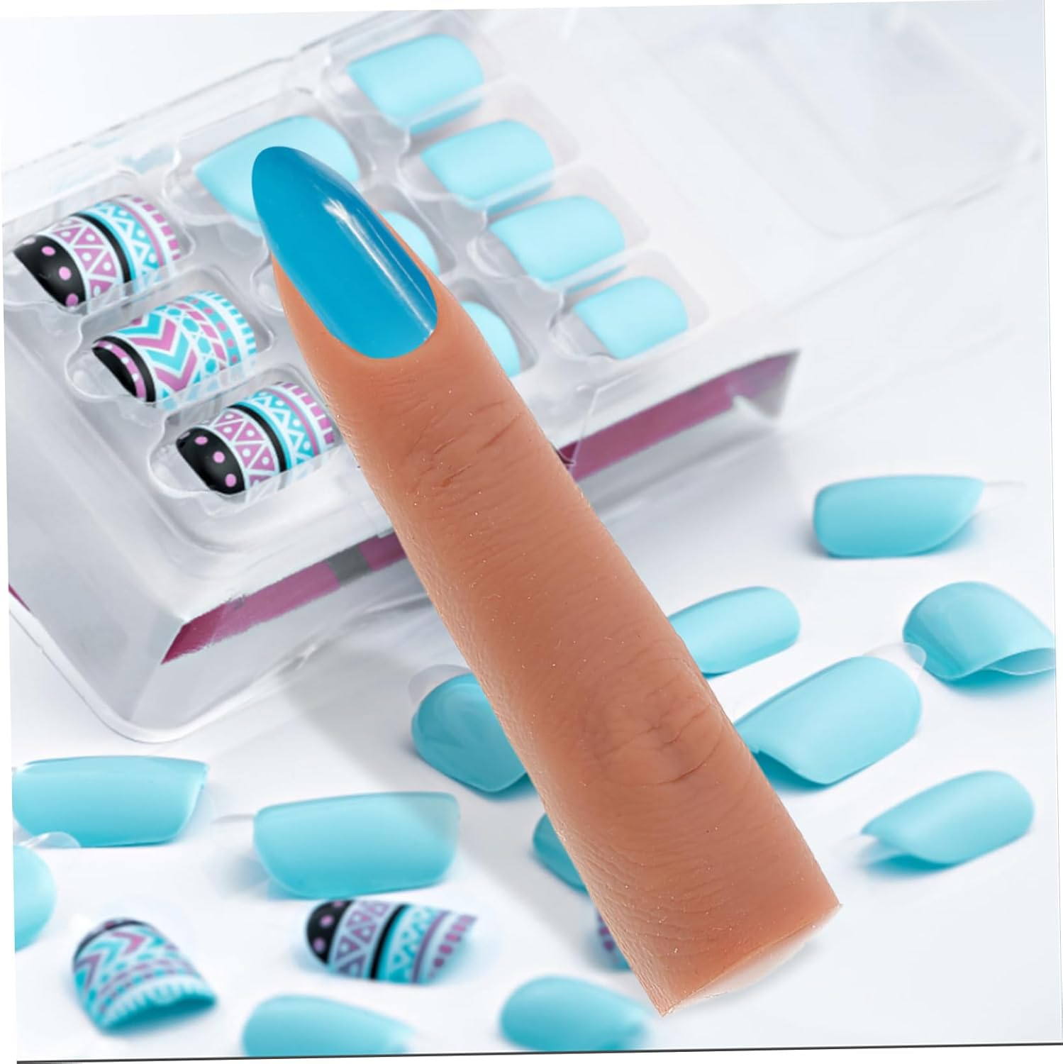 NIYANGLE Flexible Silicone Nail Practice Finger for Acrylic Nails Bendable Reusable Manicure Training Tool for Beginners and Professionals Realistic Feel Easy to Trim Multi-Purpose Use image number 3