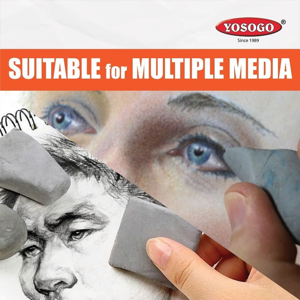 Yosogo Kneadable Art Eraser with Case (Grey, 2) image number 4