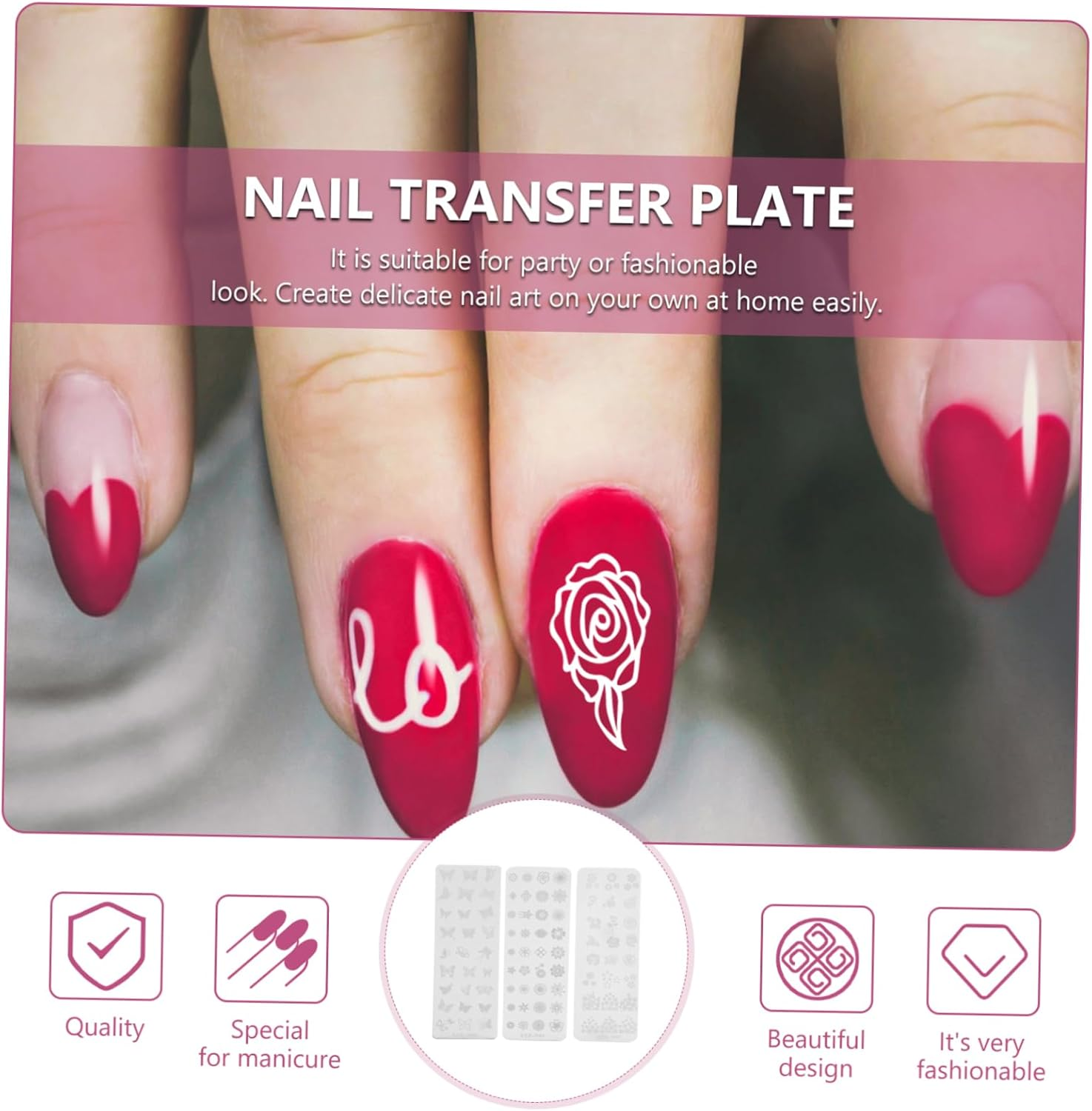 MERRYHAPY 5Pcs Nail Art Stamper Plates Nail Stamping Templates Decor Art Stencils Accessories image number 3