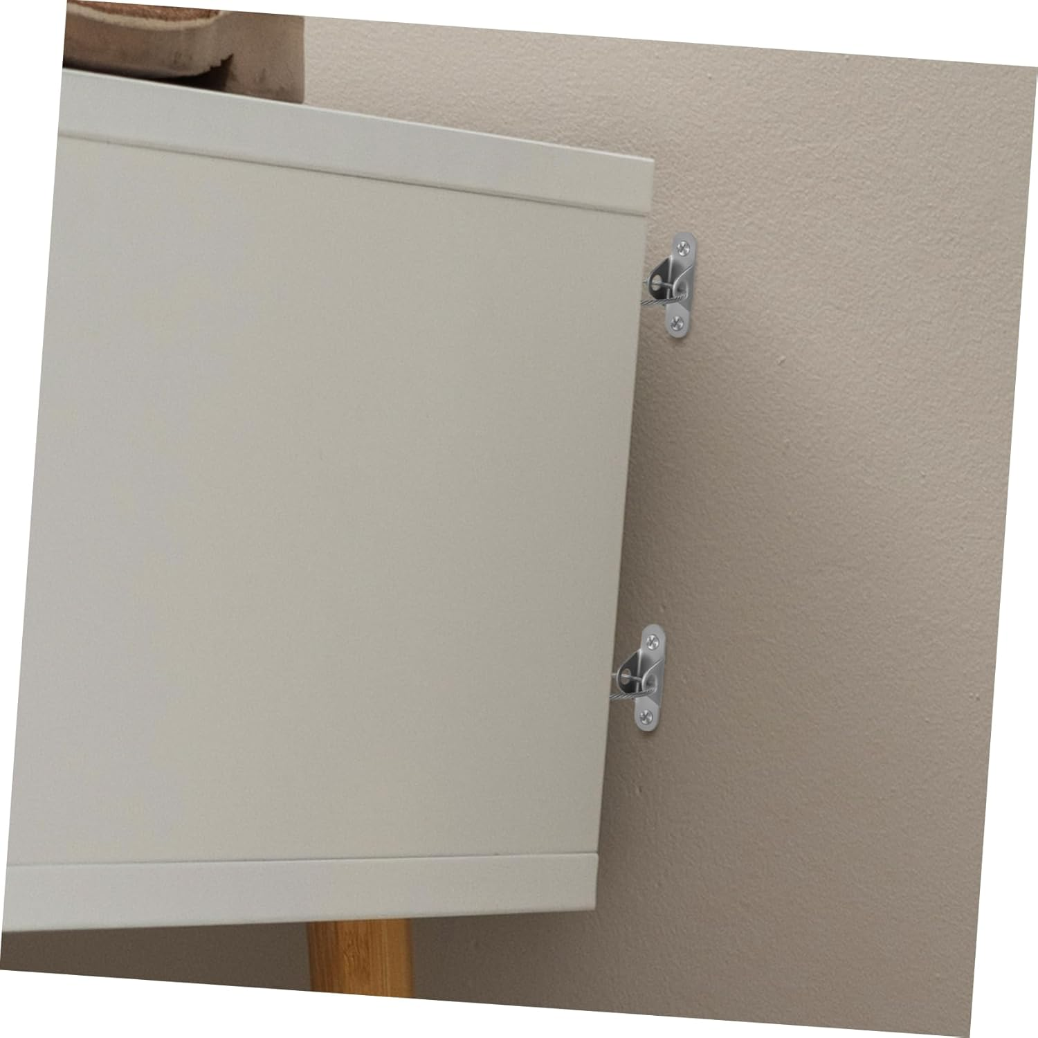 Totority 6 Pack anti Tip Furniture Anchors Wall Mount Safety Straps for Baby Proofing Earthquake Resistant Cabinet and Bookshelf Securing image number 6