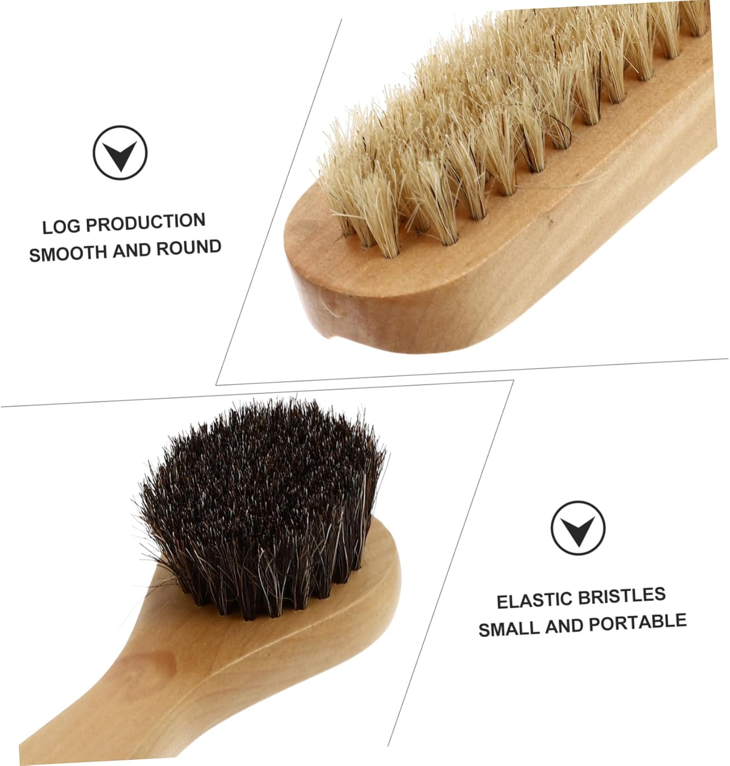 COLLBATH 2Pcs Hand Cleaning Brush Natural Pig Bristles Light Brown Wooden Nail Finger Washing Brush for Dirt Removal and Gentle Skin Care for Handwashing and Nail Cleaning image number 6