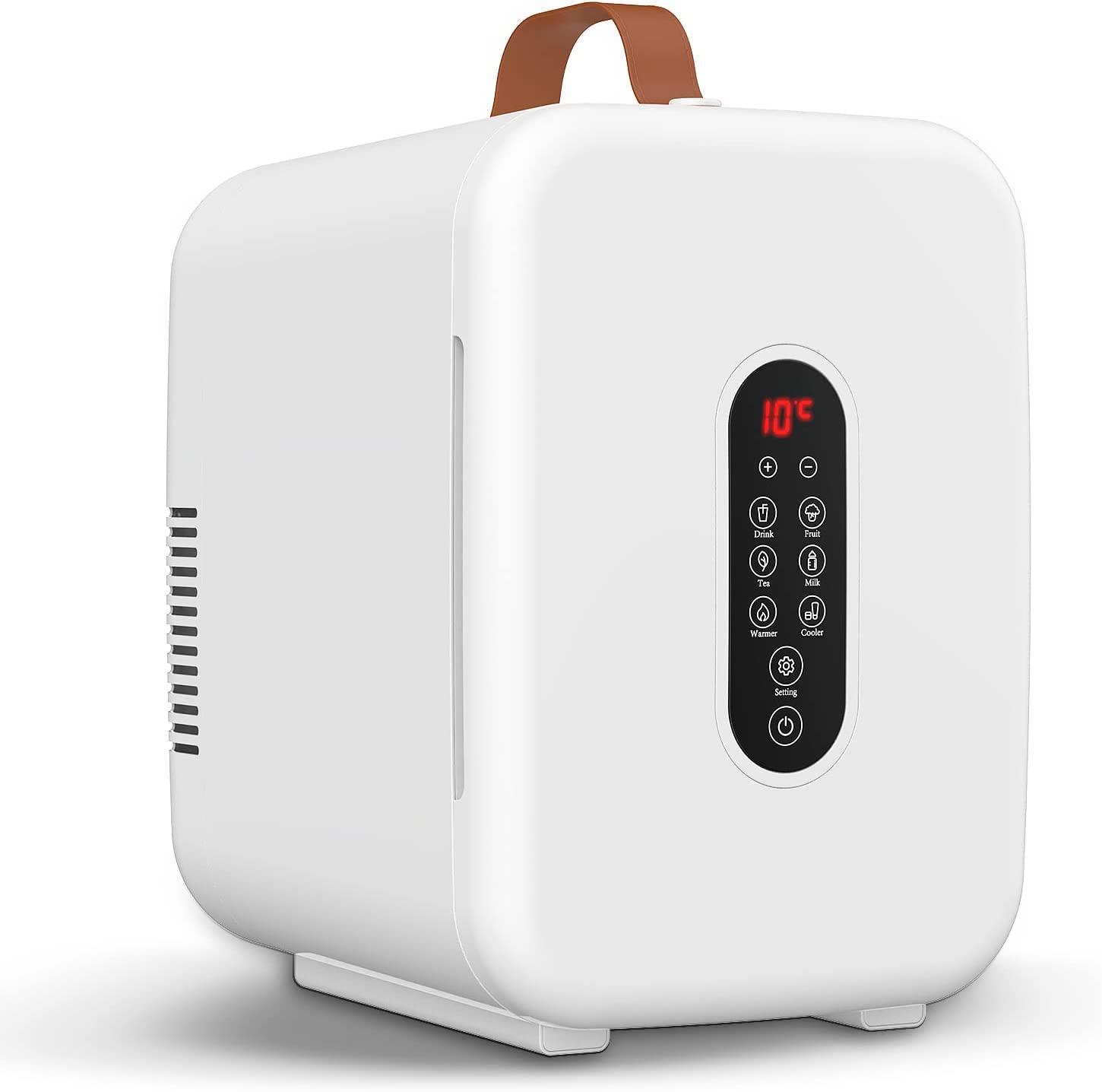 ADVWIN Mini Fridge, 10L Portable Mini Refrigerator Personal Small Fridge Cooler, 12V Compact Car Refrigerator, for Bedroom Home Office and Travel, White