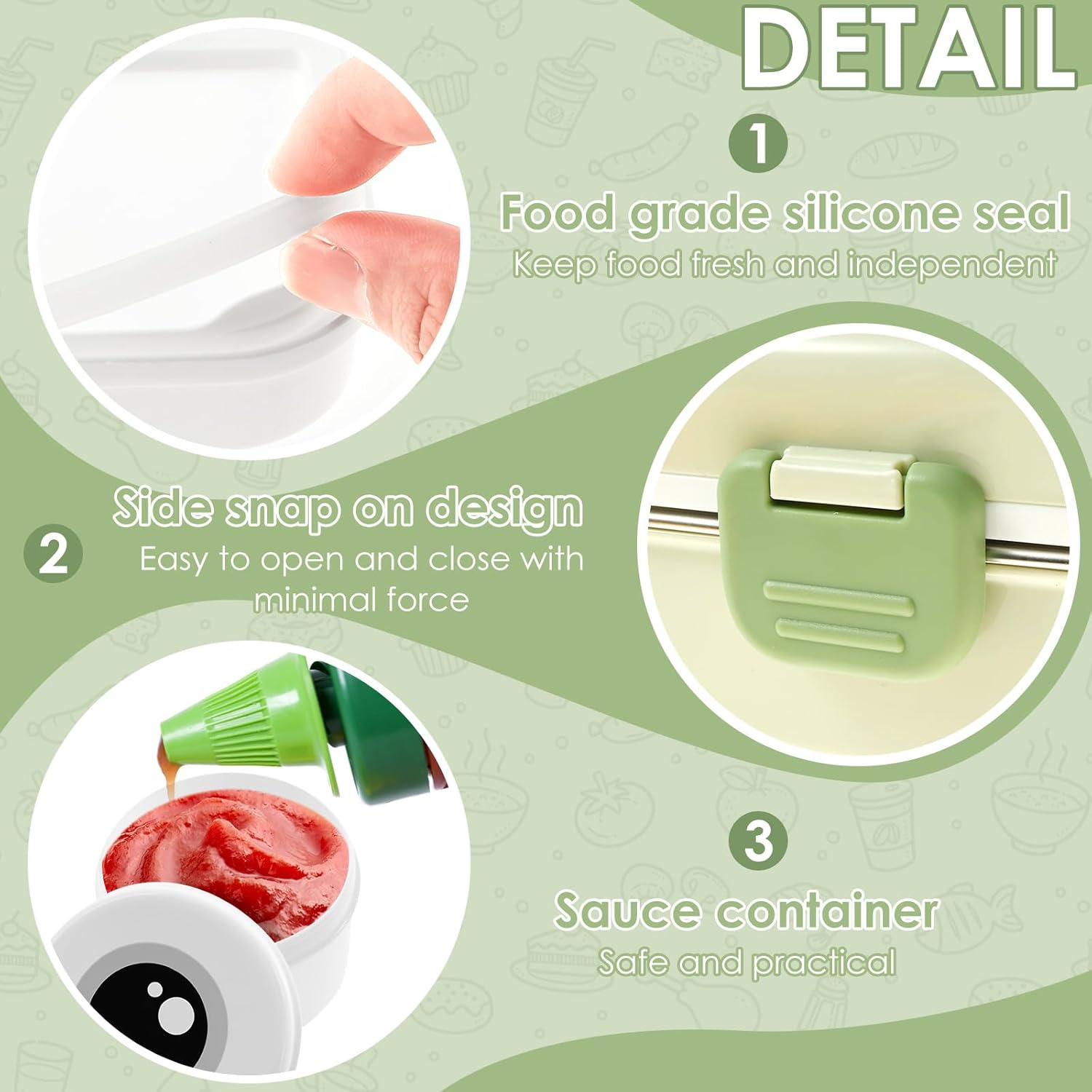 Stainless Steel Toddler Lunchbox, with Lid for Kids Double Layer Lunchbox Food with Compartments Microwave Safe for School Camping Travel (Green) image number 3