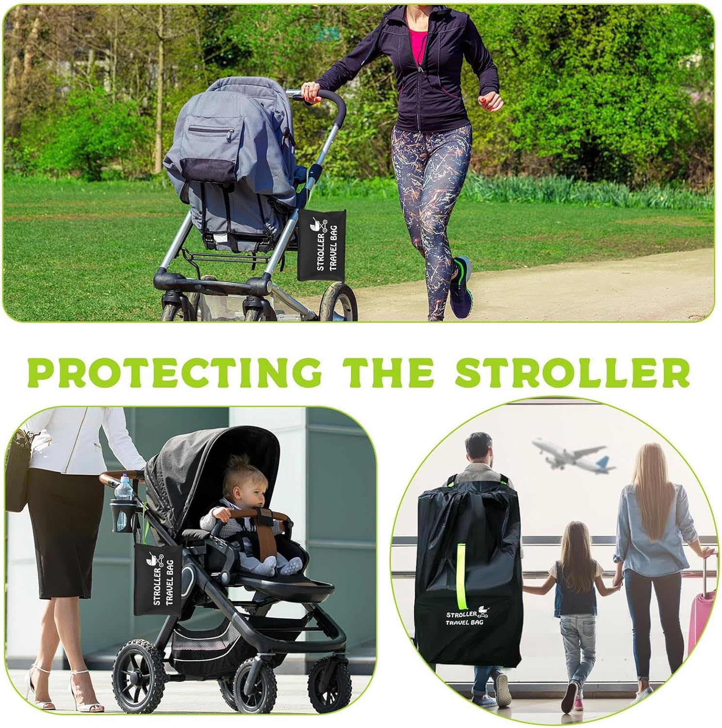 Car Seat Bags for Air Travel - Durable Baby Carseat Cover for Airplane Travel Gate Check Bag - Double/Single/Jogging Car Seat Travel Bag for Airplane & Stroller Padded Bag for Airplane (Extra Large)