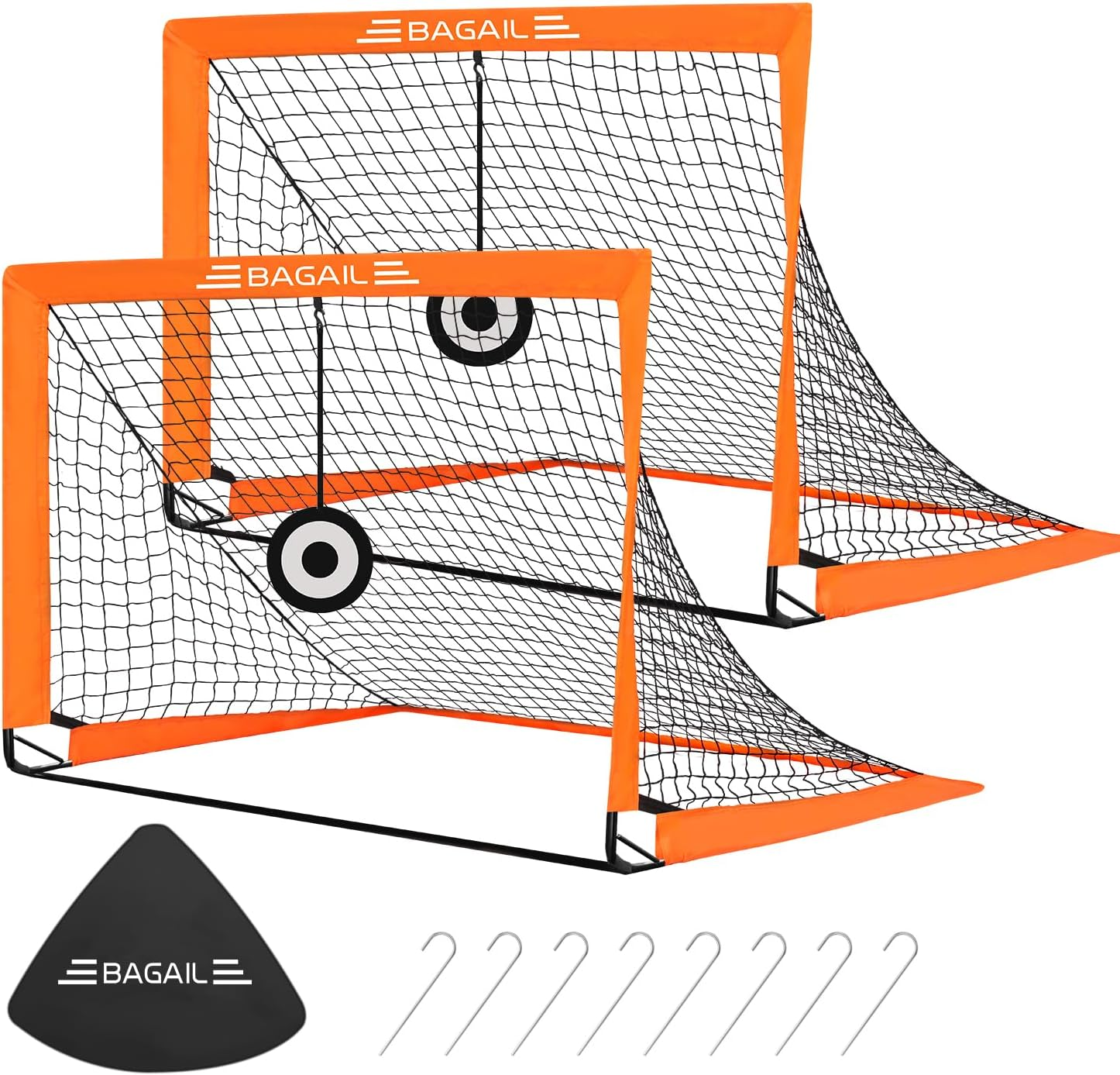 BAGAIL Football Goal, Pop up Football Net with Goal, Pegs and Portable Carry Bag, Easy to Assemble, Ideal for Garden Training and Leisure Games image number 2