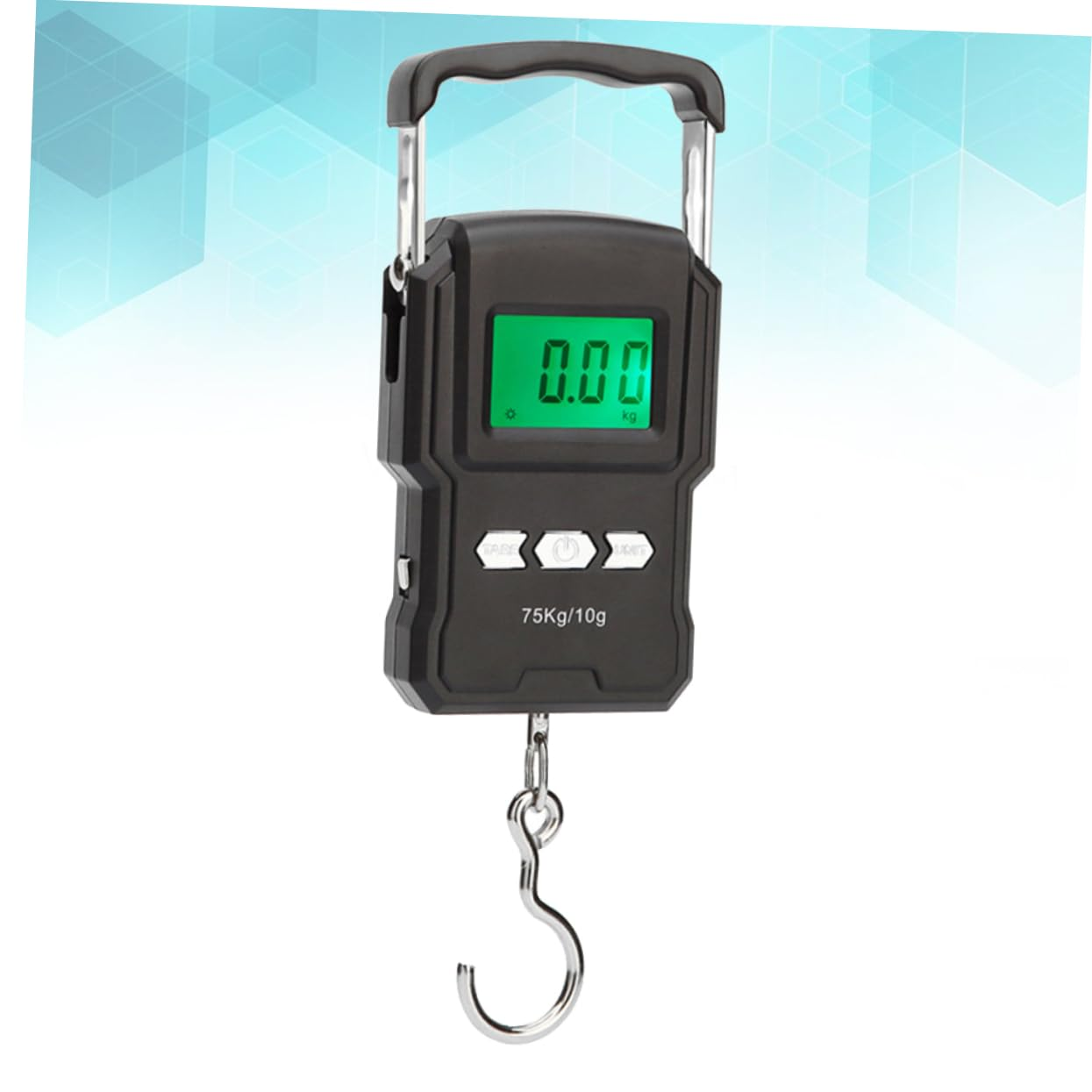 COSMEVIVI Handheld Luggage Scale Digital LCD Display Portable Hanging Weighing Scale Black 75Kg Capacity Travel Suitcase Weight Measurement