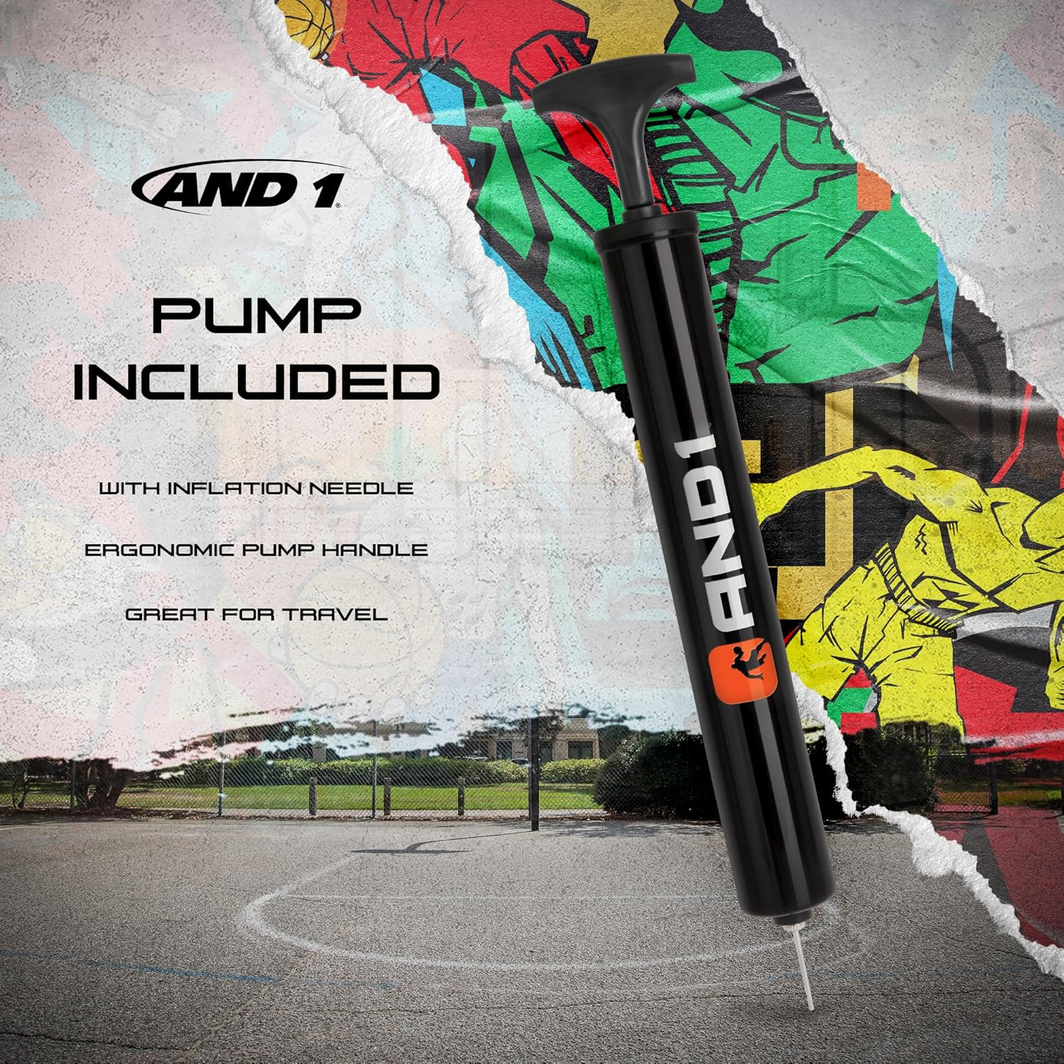 AND1 Chaos Basketball: Official Regulation Size 7 (29.5 Inches) Rubber - Deep Channel Construction Streetball, Made for Indoor Outdoor Basketball Games - Blue/Black Jungle image number 2