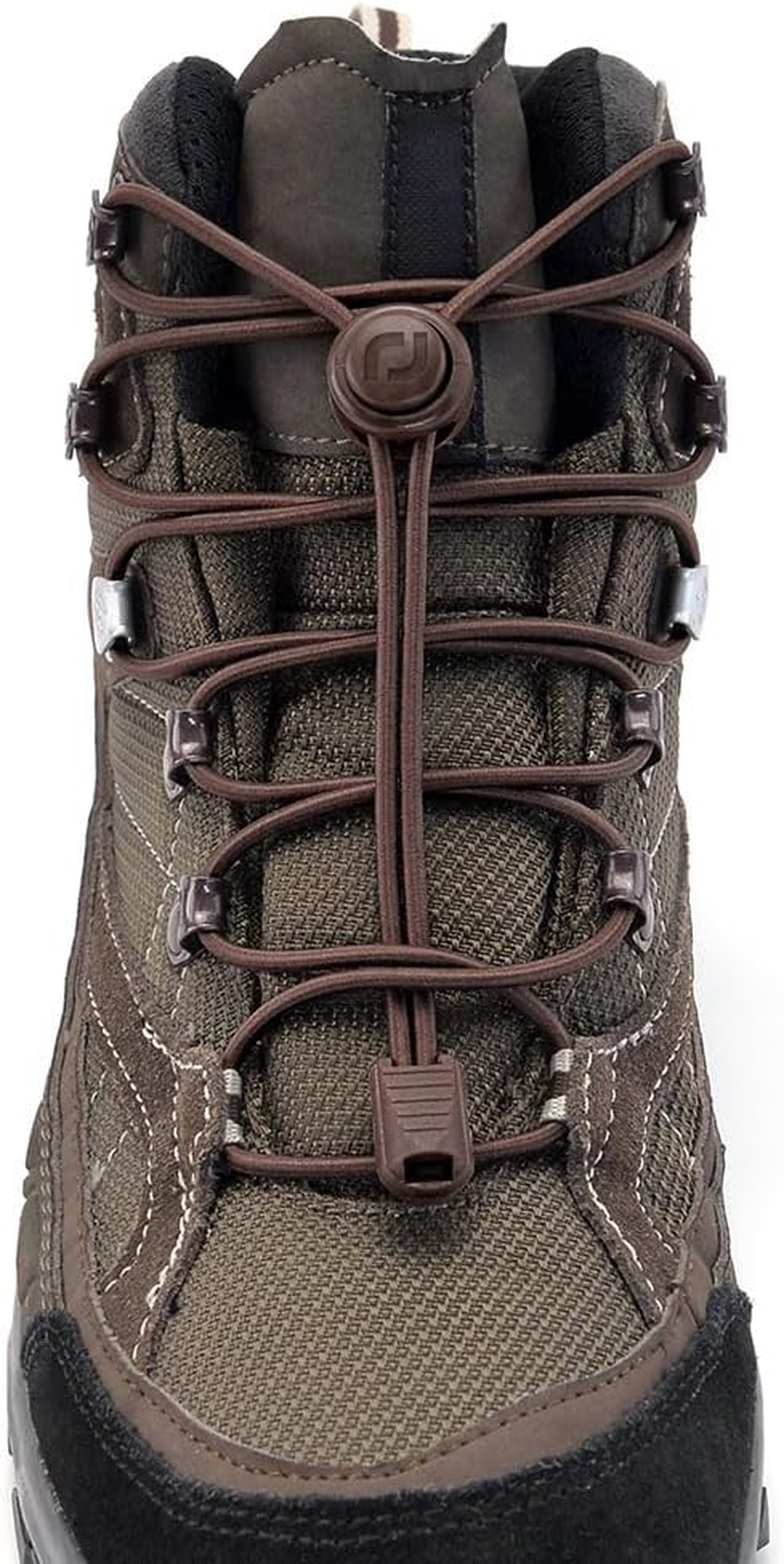 Extra Long No Tie Shoelaces - Elastic Tieless round Boot Laces for Hiking Shoes, Work Boots and Running Sneakers - Army Green image number 7