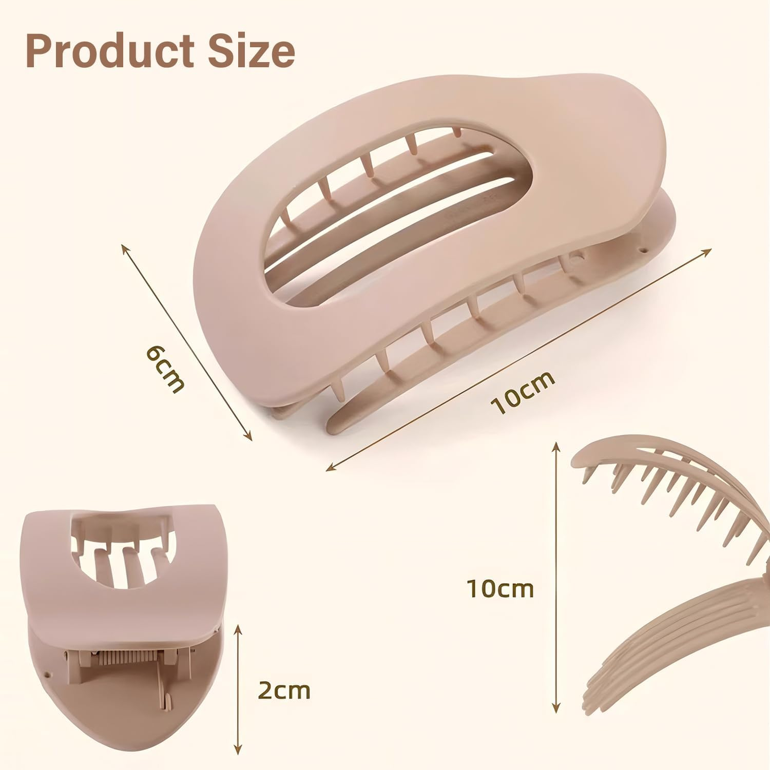 8 Pack Flat Hair Clips for Women, French round Lay down Hair Claw Clips, Curved Design Hair Clips for Thin, Thick Hair, Lying, Driving, Fashion Flat Claw Clip Gifts for Women and Girls image number 1