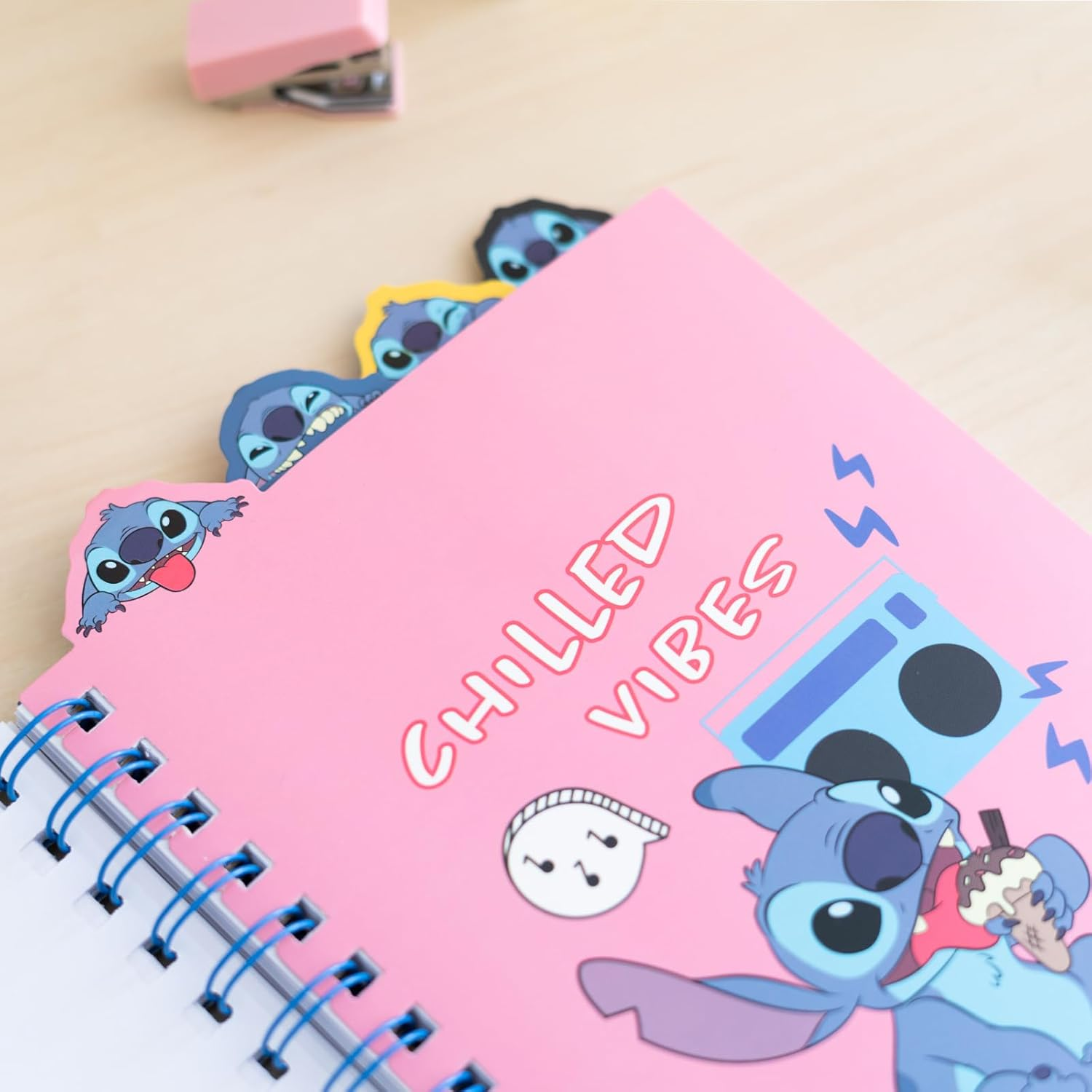 Grupo Erik Disney Stitch A5 Project Notebook with 4 Dividers | A5 Notebook with Dividers, Project Planner, Notepad A5 | Stitch Gifts, Stitch Stationery, Stitch Gift, Disney Stationery