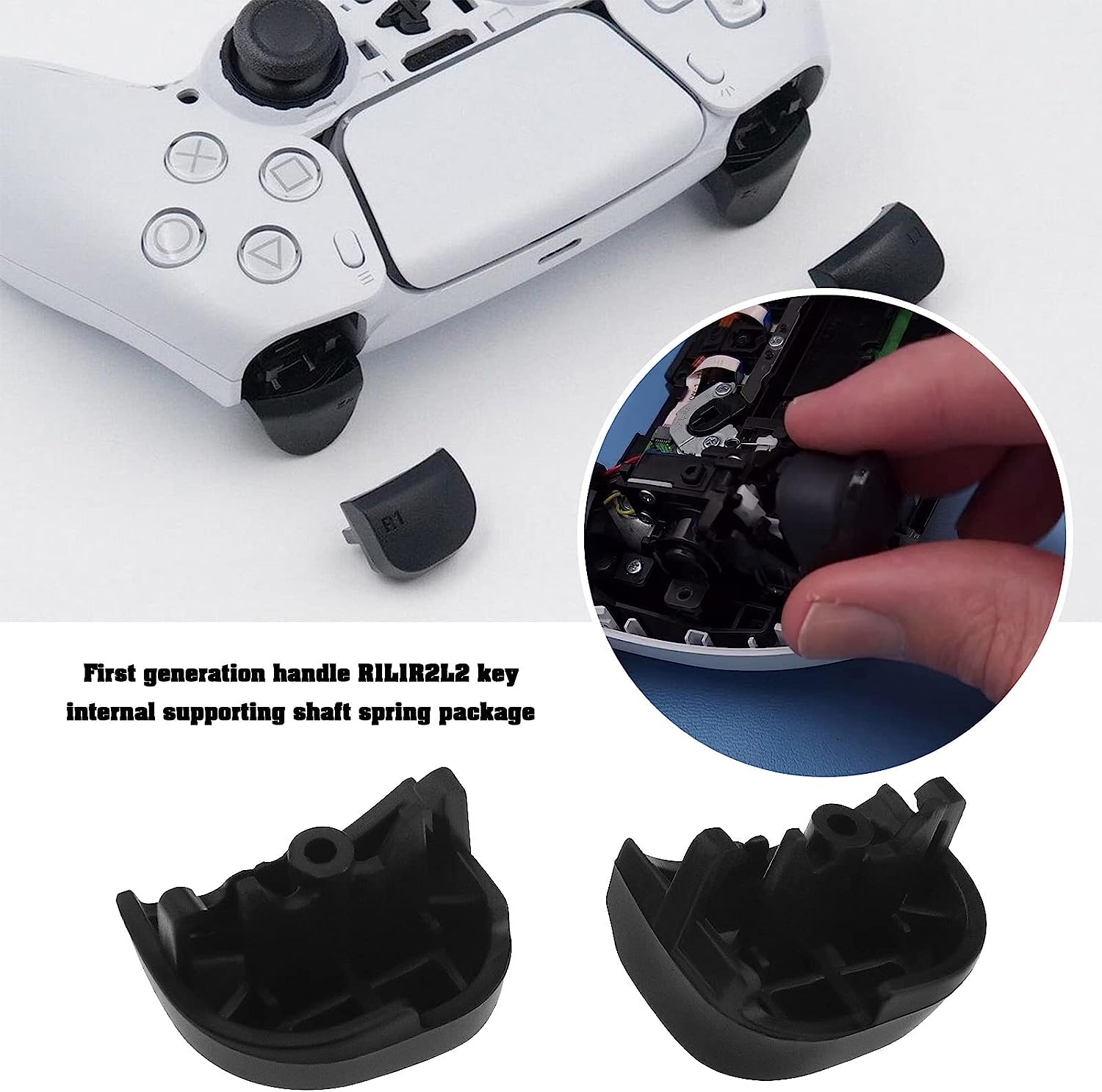Set of 12 L1 R1 L2 R2 Trigger Buttons Repair Kit Compatible with PS5 V1 Controller Shoulder Buttons with Springs & Trigger Frames & Shaft & Screwdriver & Pry Tool image number 2