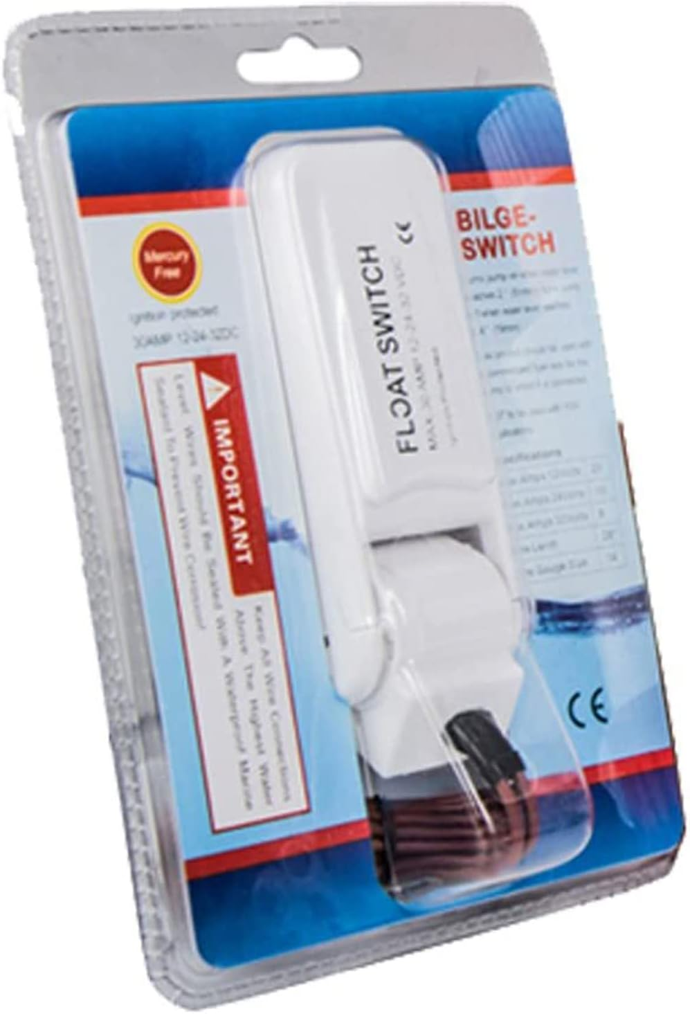 ZONADA 20A Flow Switch for 12V 24V or 32V Bilge Water Pump Auto On/Off Fresh or Sea Water for Caravan Camping Marine Fishing Boat Small Swimming Pool and Fountains image number 6