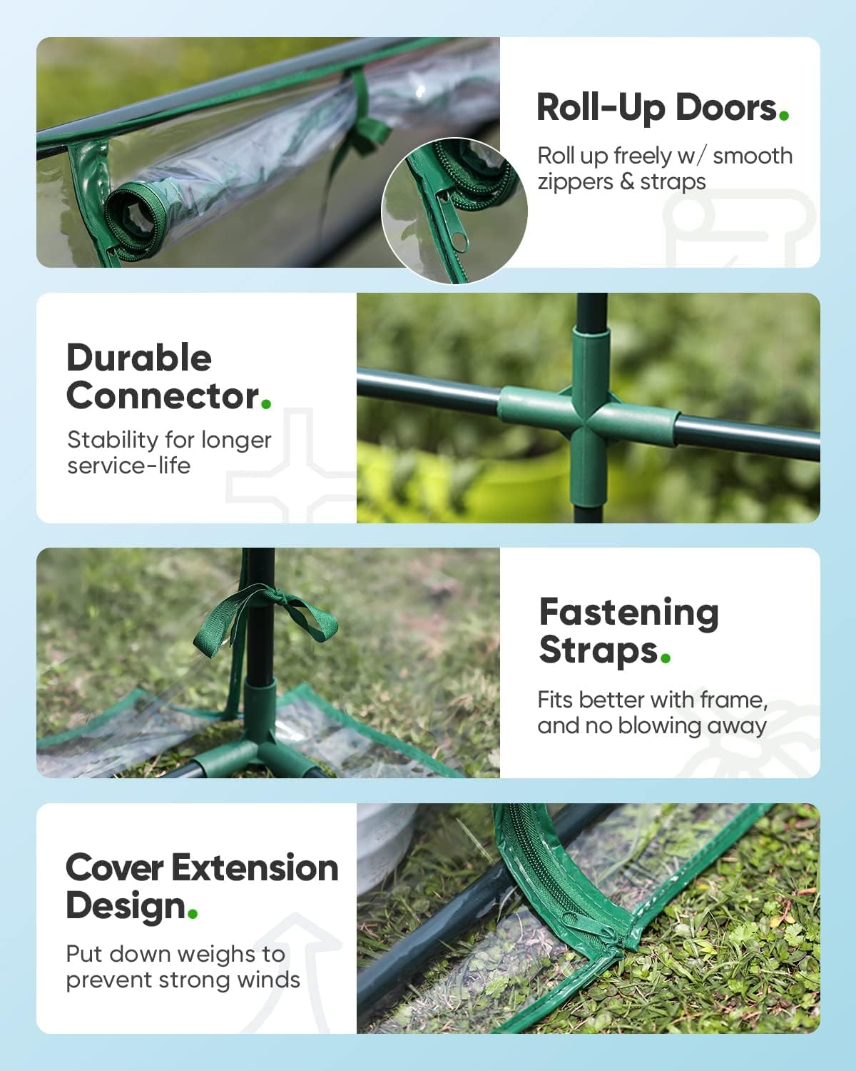 Quictent Waterproof UV Protected Reinforced Mini Cloche Greenhouse 71WX 36D X 36H Portable Green Hot House image number 5