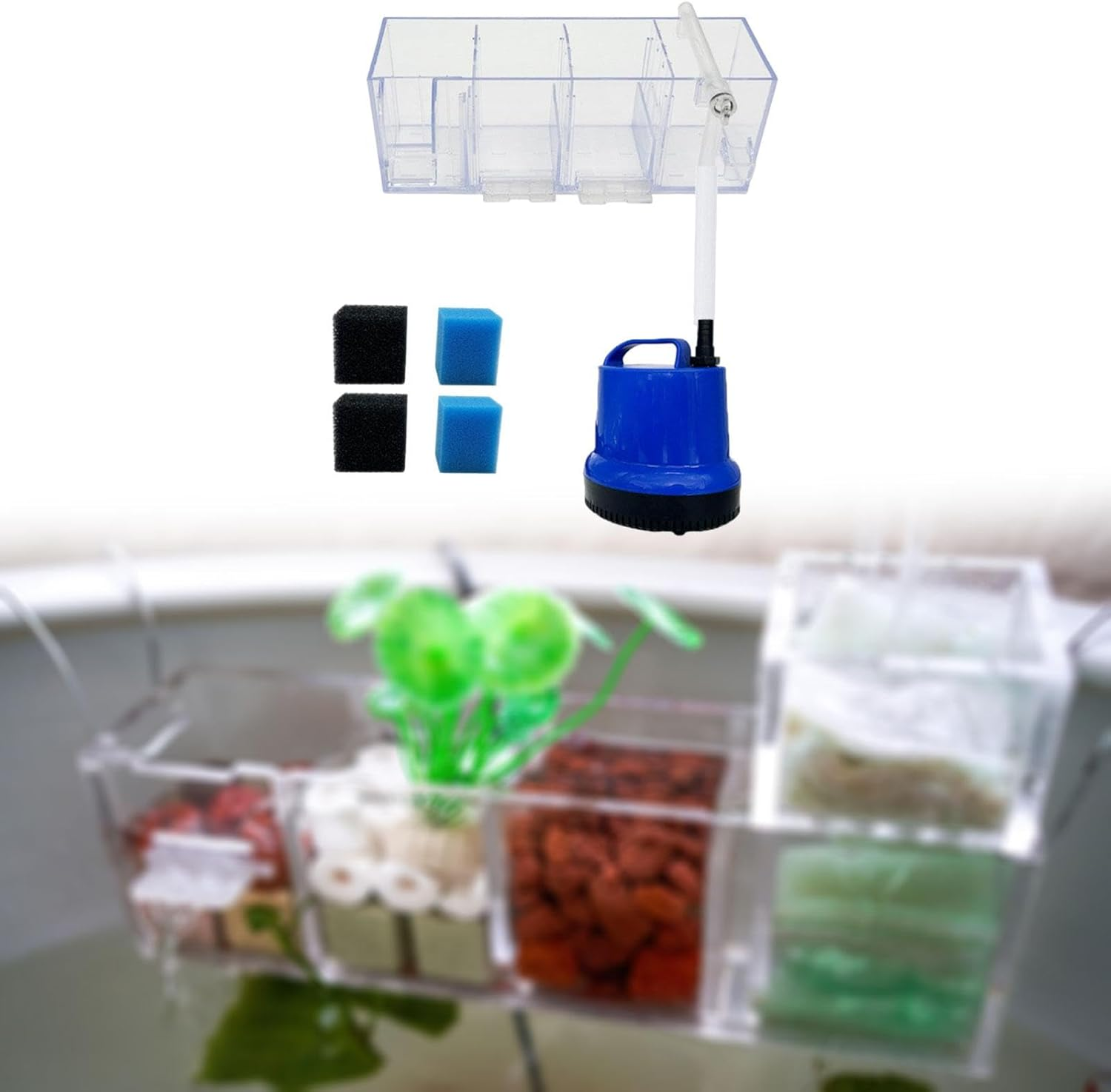 STARTIST Fish Tank External Filter Box Filtration System Fish Tank Accessory, Lightweight Water Purifier, Aquarium Hang on Back Filter, B - B image number 4