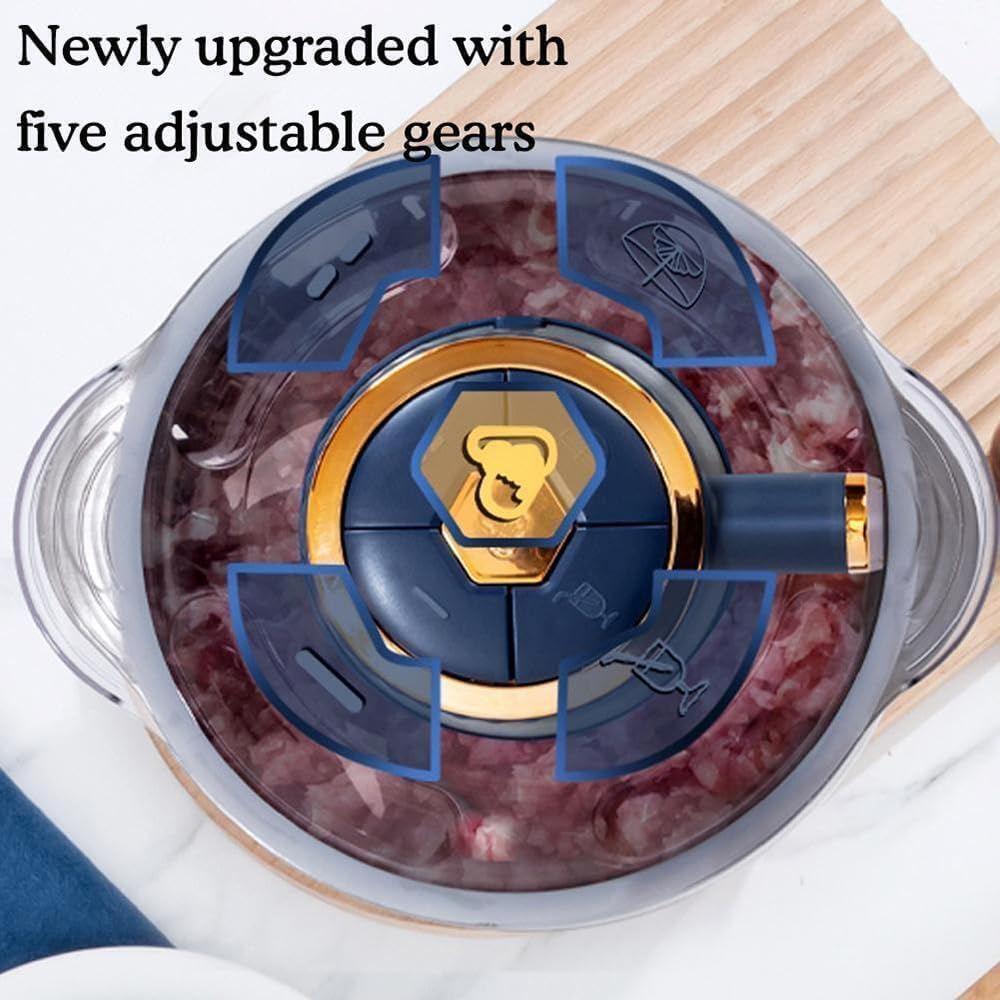 Electric Meat Grinder, 5L Food Processor Stainless Steel Meat Chopper 5-Speed with Stainless Steel 6 Blades Grinder for Kitchen Vegetable Meat Baby Food Fruits image number 4