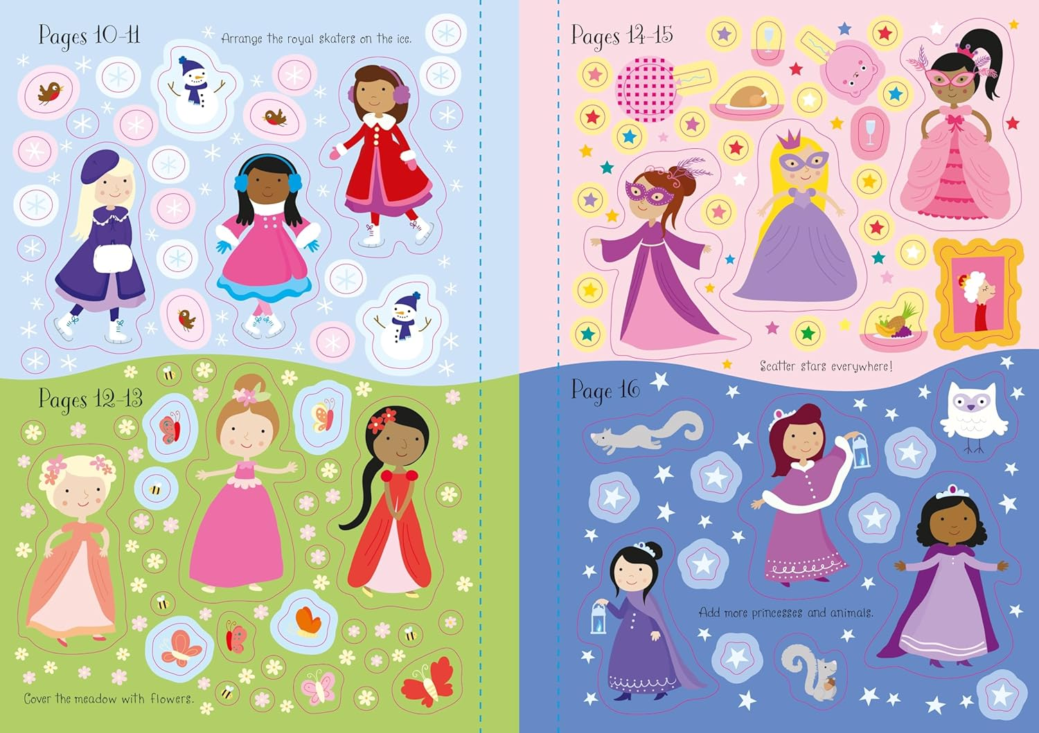 Usborne Sparkly Princesses Sticker Book image number 2