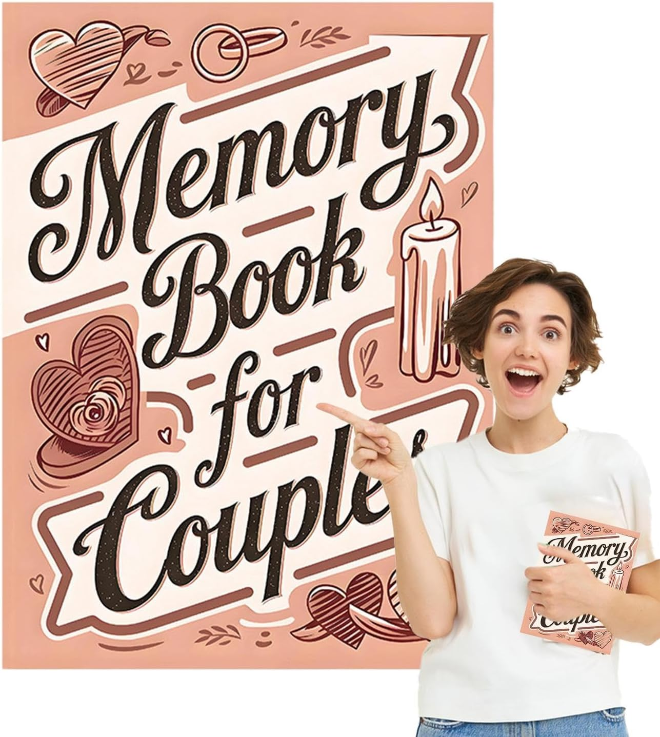 Couples Scrapbook - Our Story Book for Couples,58 Pages Scrapbooking Supplies Notebook Meaningful Design for Honeymoons Love and Memories image number 2