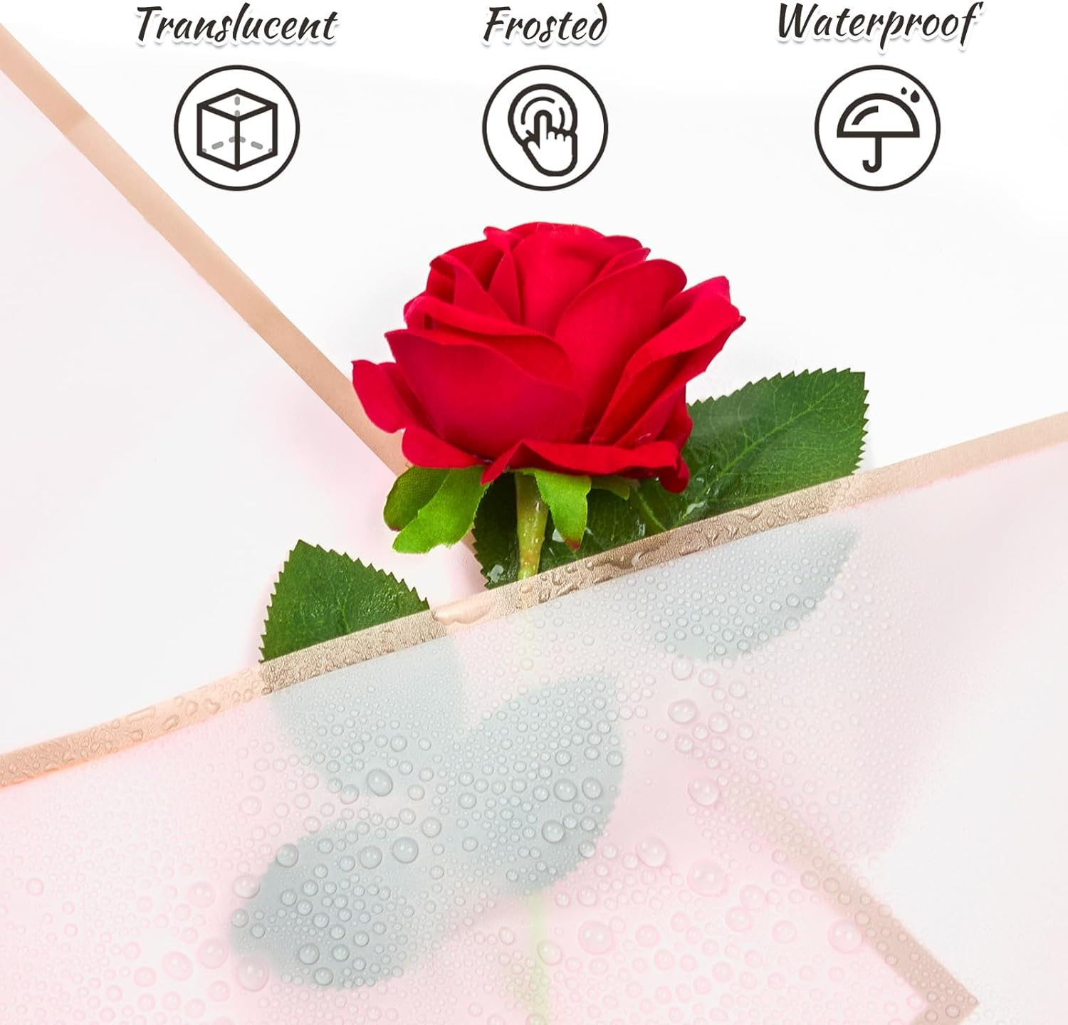 ZORRITA 20 Sheets Flower Wrapping Paper, Waterproof Bouquet Wrapping Paper with Ribbons Floral Paper for Florist Supplies, 22.8 X 22.8 Inch (Pink) image number 6