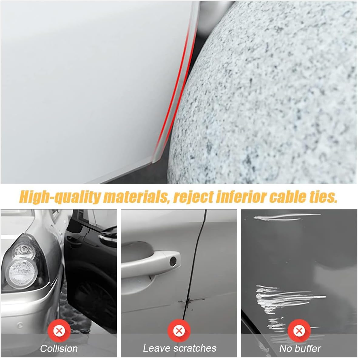 Car Door Edge Guards, 16Ft PVC U Shape Sealed Door Edge Protection, Anti-Collision Protector Strips Guards, Clear Anti-Scratch Trim Molding, Auto Accessories Universal for Most Cars (Transparent) image number 1