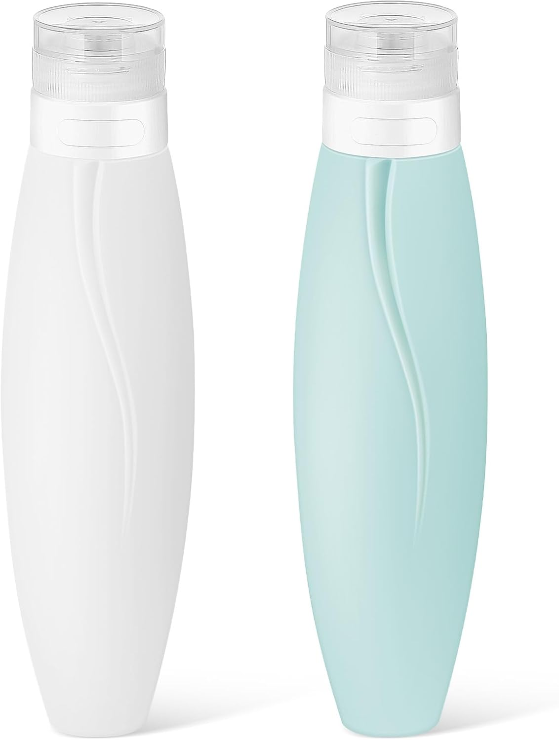 NIYANGLE 2Pcs Travel Squeeze Bottles, Empty Refillable Dispenser Bottles, Portable Silicone Containers for Shampoo, Lotion, Body Wash, 150 ML image number 4