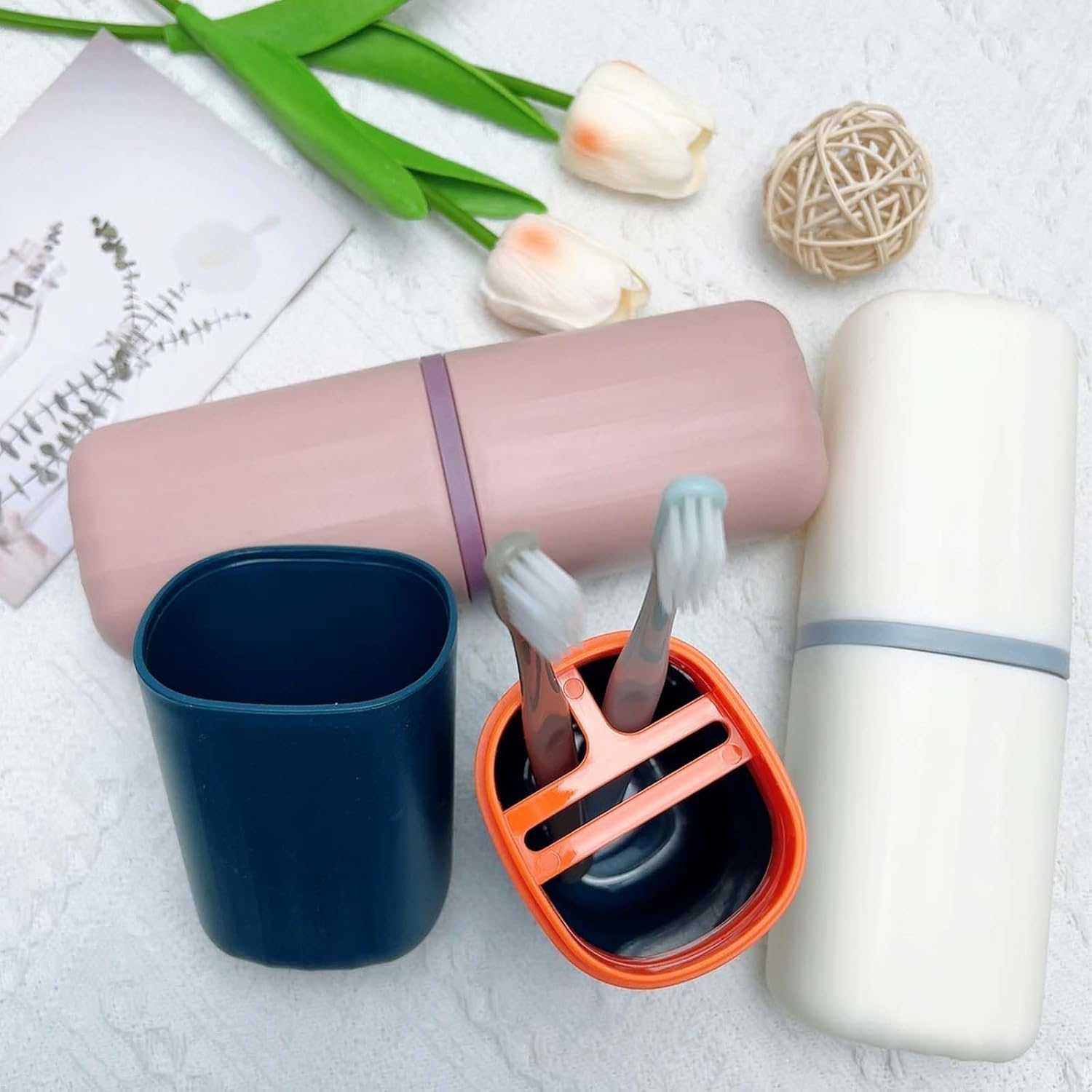 Toothbrush Holder Travel Case Portable Toothbrush Cup Case for Bathroom Travel Camping School Toothbrush Travel Containers