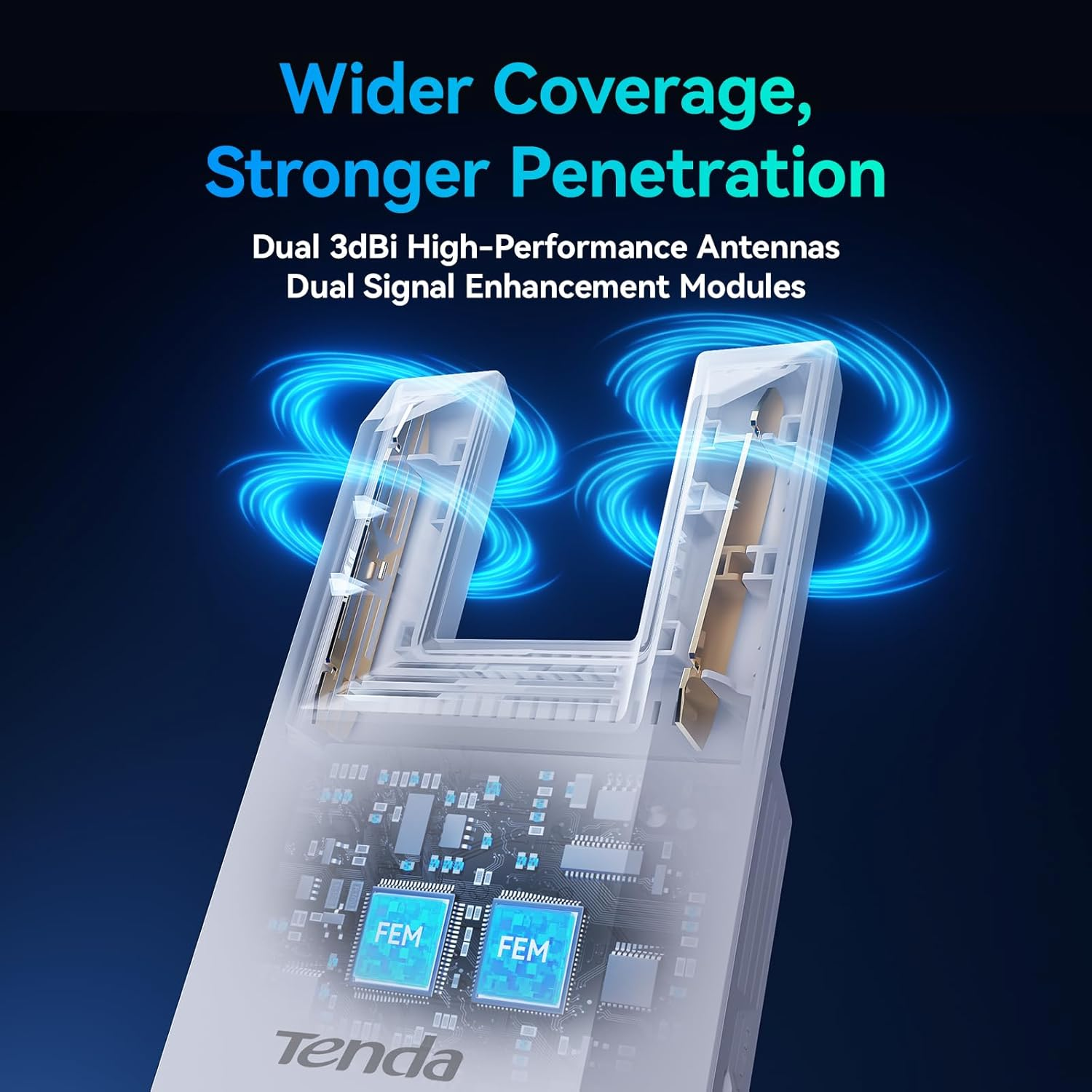 Tenda AC1200 Wifi Extender with Gigabit Ethernet Port, Dual Band 867Mbps 5Ghz/300Mbps 2.4Ghz, Wifi Extender Signal Booster for Home, Wifi Range Extender Covers up to 1500 Sq.Ft & 30 Devices (A18Pro)