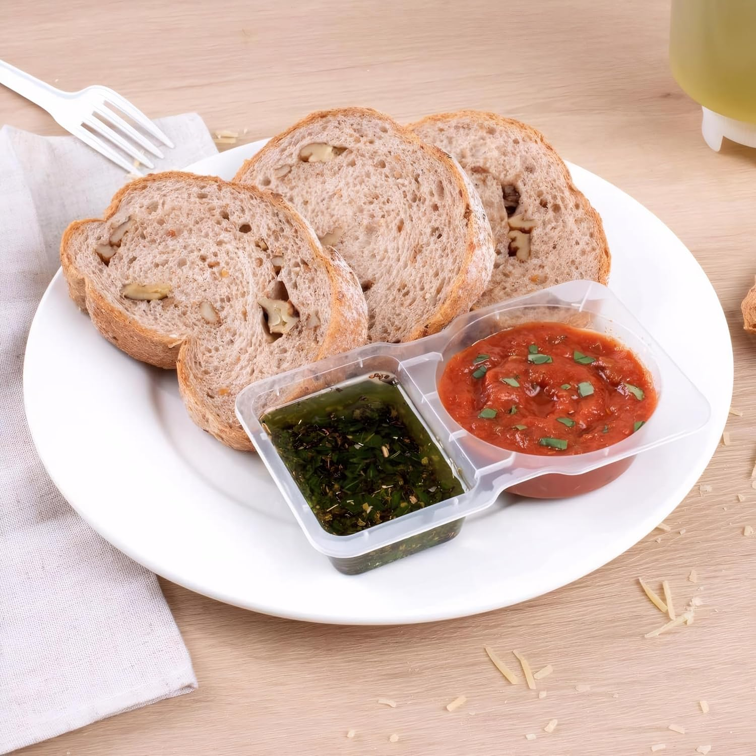 40 PCS Reusable Snack Pack Containers Double Condiment Container with Lids for Takeaway Food Sauce Storage image number 1