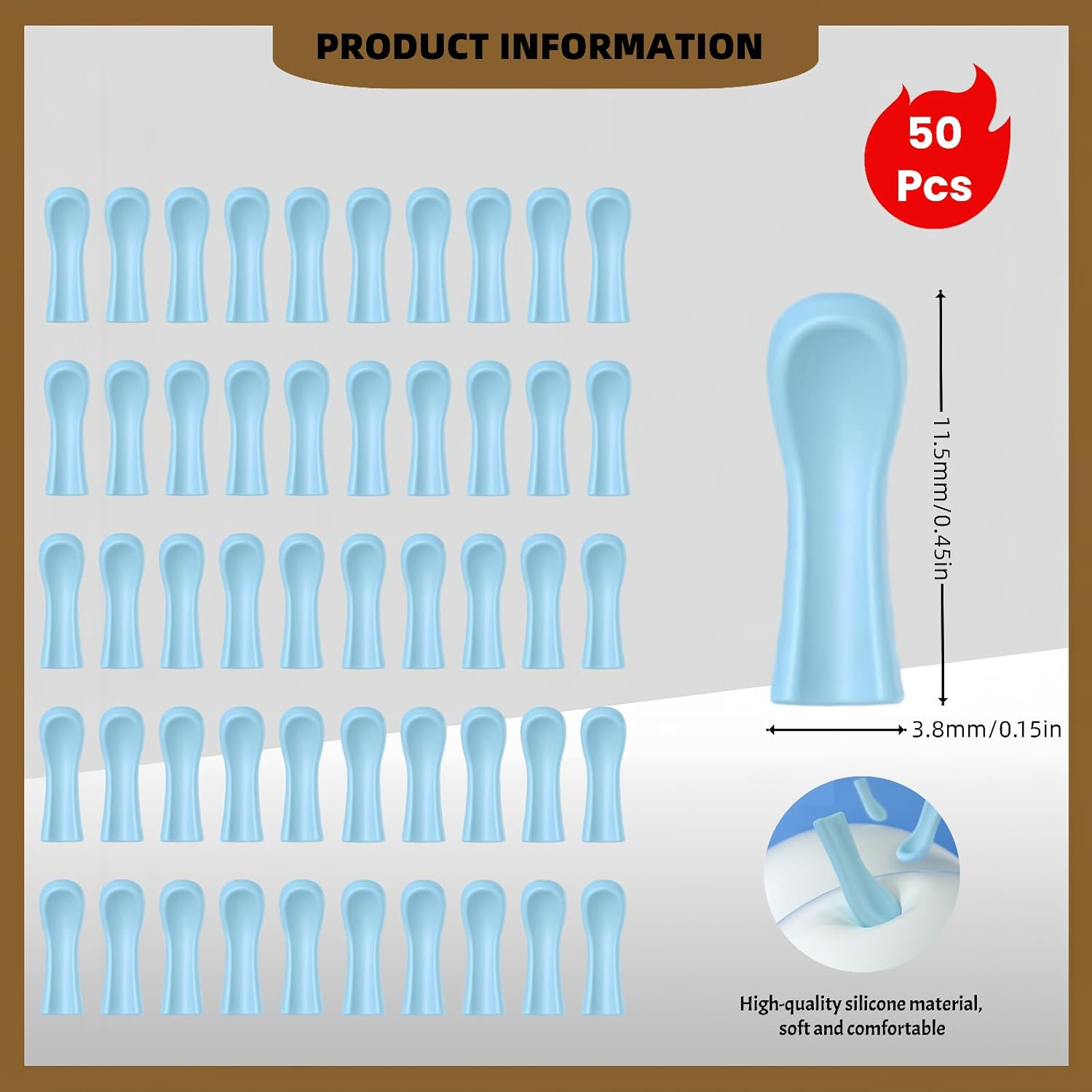 Ear Wax Removal Replacement Tips for Ear Camera, 50Pcs Soft Silicone Ear Spoon Accessories for Visual Otoscope Kit &ndash; Safe & Comfortable Ear Cleaning Tools for Adults & Teens (Wet/Dry Ear Care) image number 1