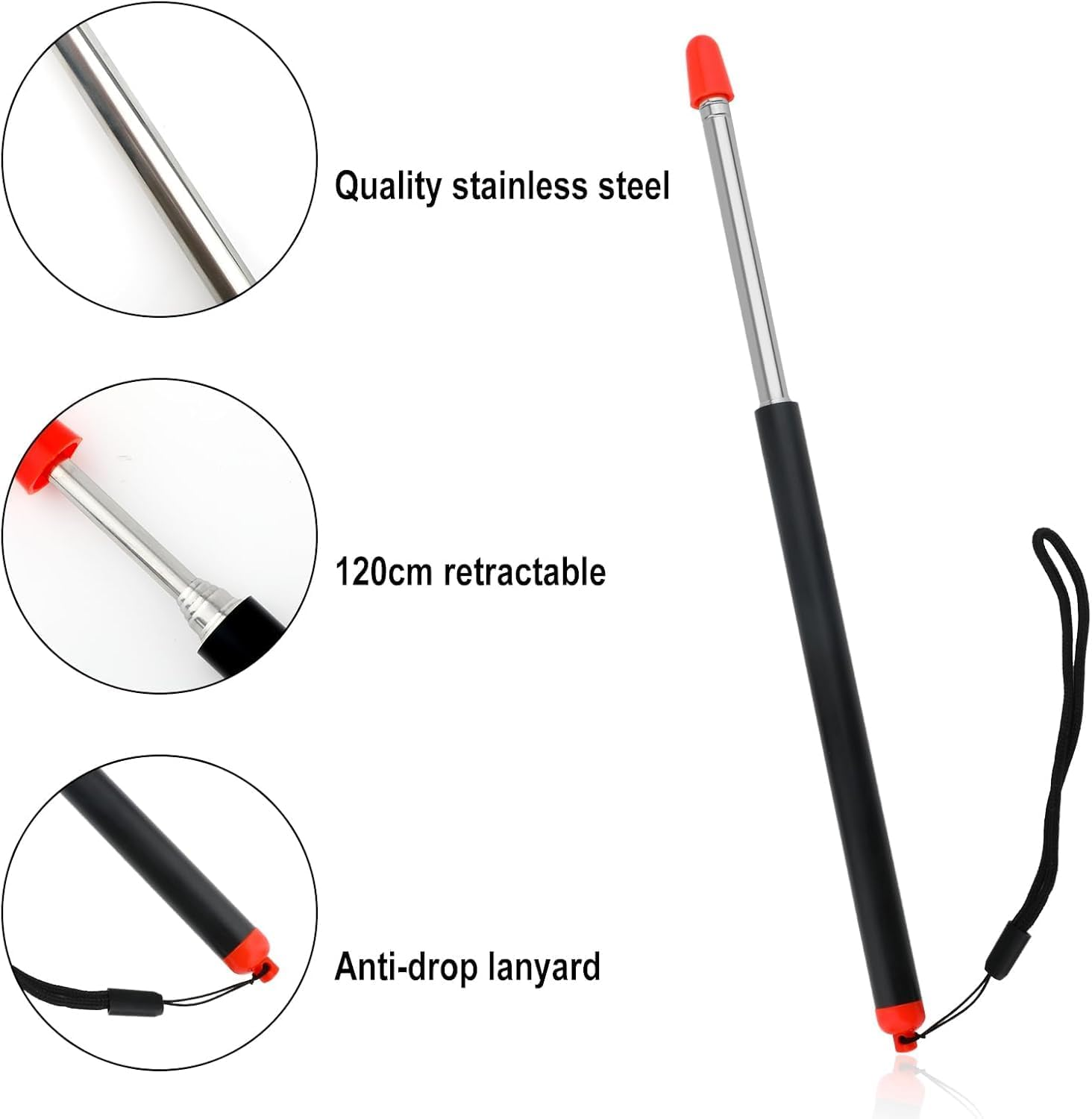 Telescopic Teacher Pointer Presenter Whiteboard Pointer, 1Pc Teacher Hand Pointer Telescopic,Finger Telescoping Pointer Stick,Retractable Pointer Extendable Guiding Stick,Telescopic Teacher Pointer