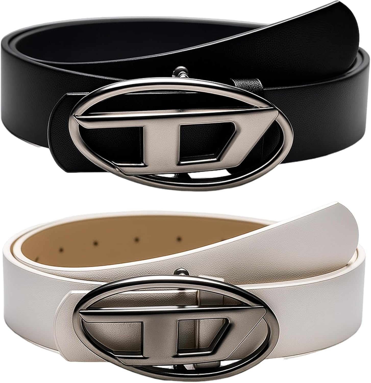 AHEJIOO Y2K Style with Oval D Buckle, Y2K Accessories, Vintage Gothic Punk D and Star Buckle Belt for Men and Women, Stylish Waistband for Jeans and Trousers, Ideal for Office and Leisure