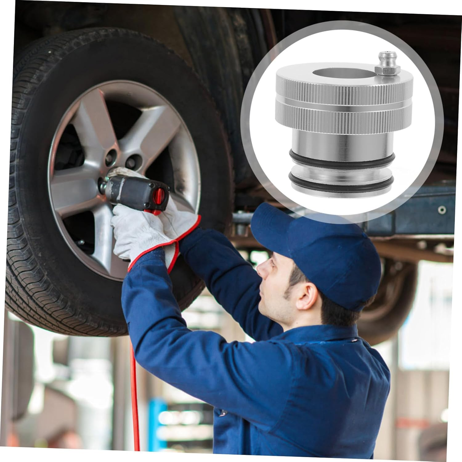 ARTSEWPLY Car Wheel Bearing Lubricator Bearing Greaser Tool Aluminum Alloy Automotive image number 4