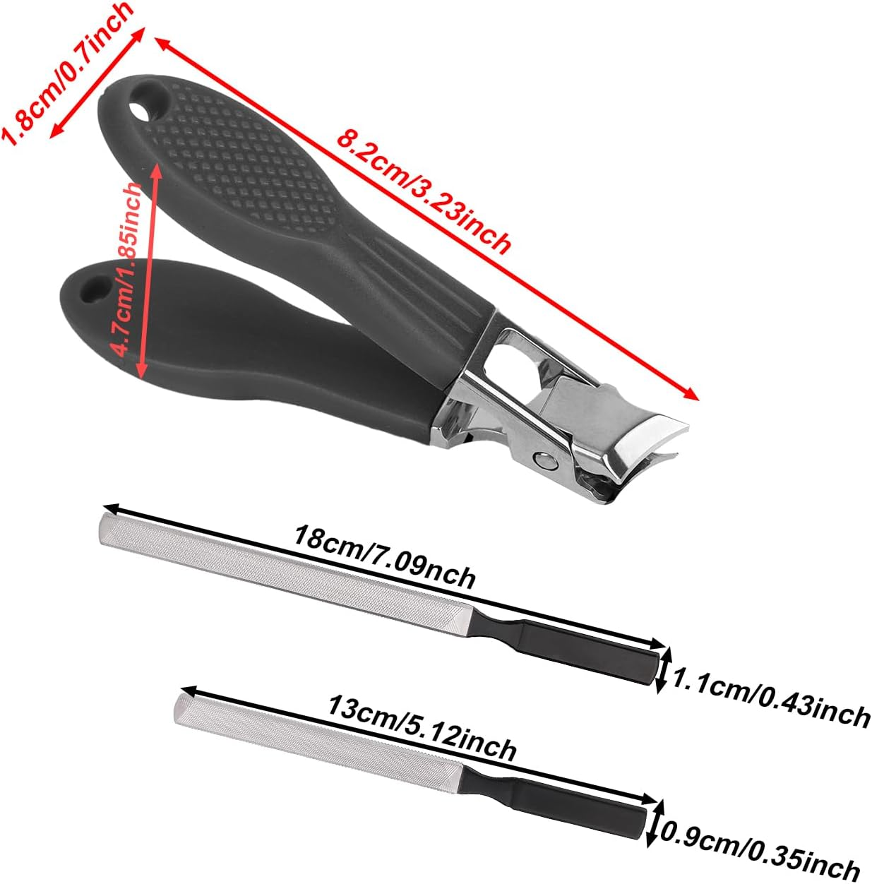 BOXOB Black Nail Clippers, Stainless Steel Household Nail Clipper Files Wide Jaw Opening Anti-Splash Slanted Fingernail Trimmer for Women and Men Pet image number 2