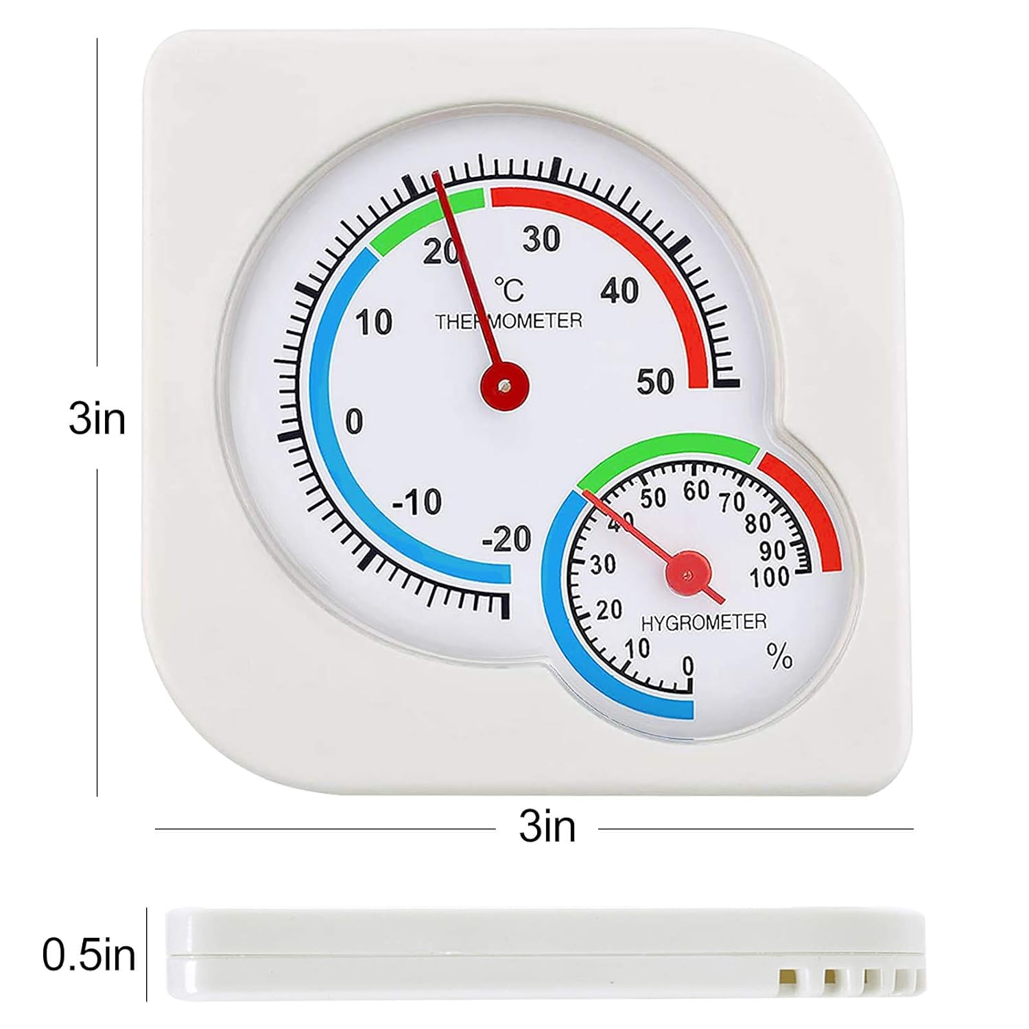 Mini Indoor Thermometer, Hygrometer Temperature Humidity Monitor Gauge No Battery Needed for Home Room Kitchen Patio Planting Room Reptile Terrariums Incubator (1) image number 3